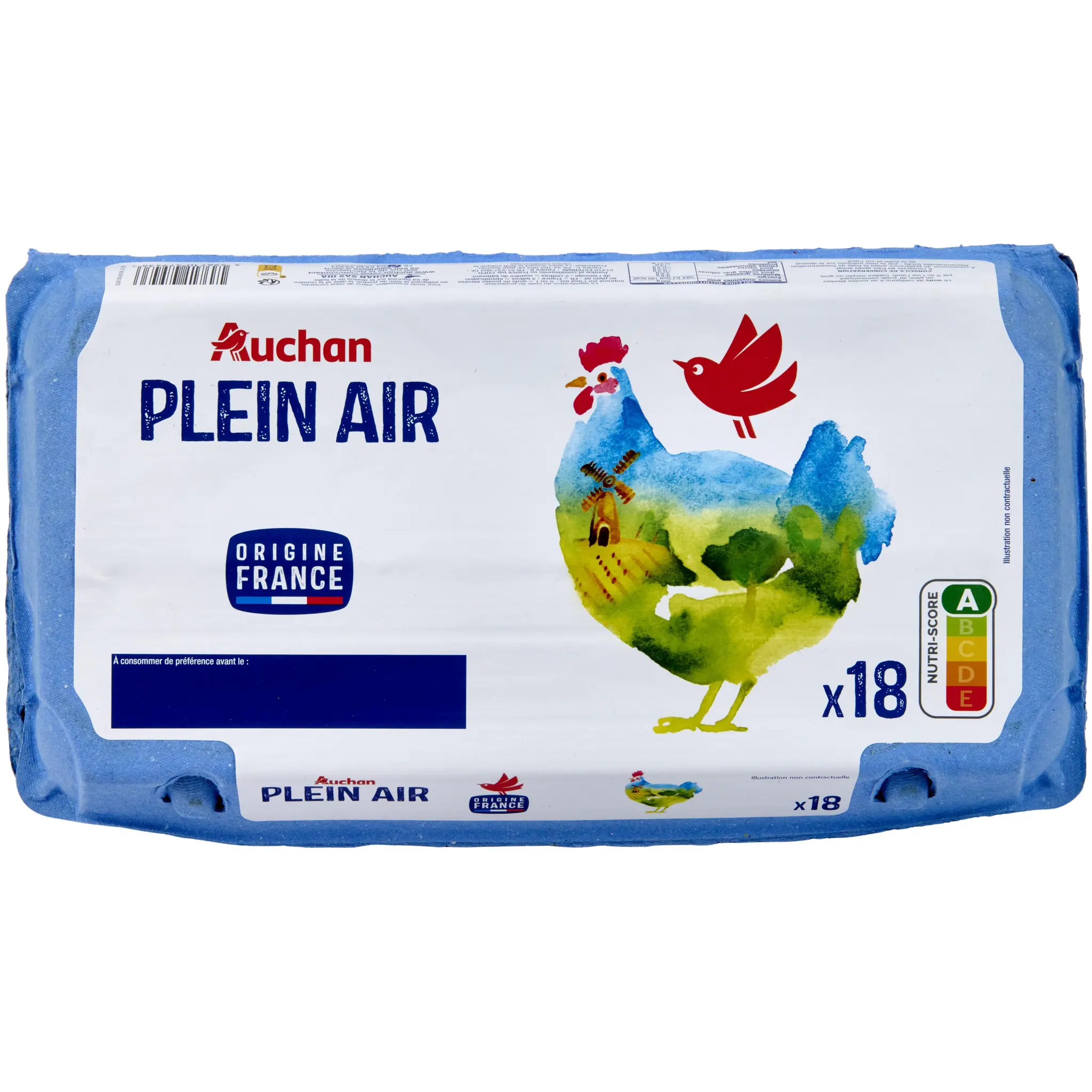 AUCHAN Oeufs de poules élevées en plein air