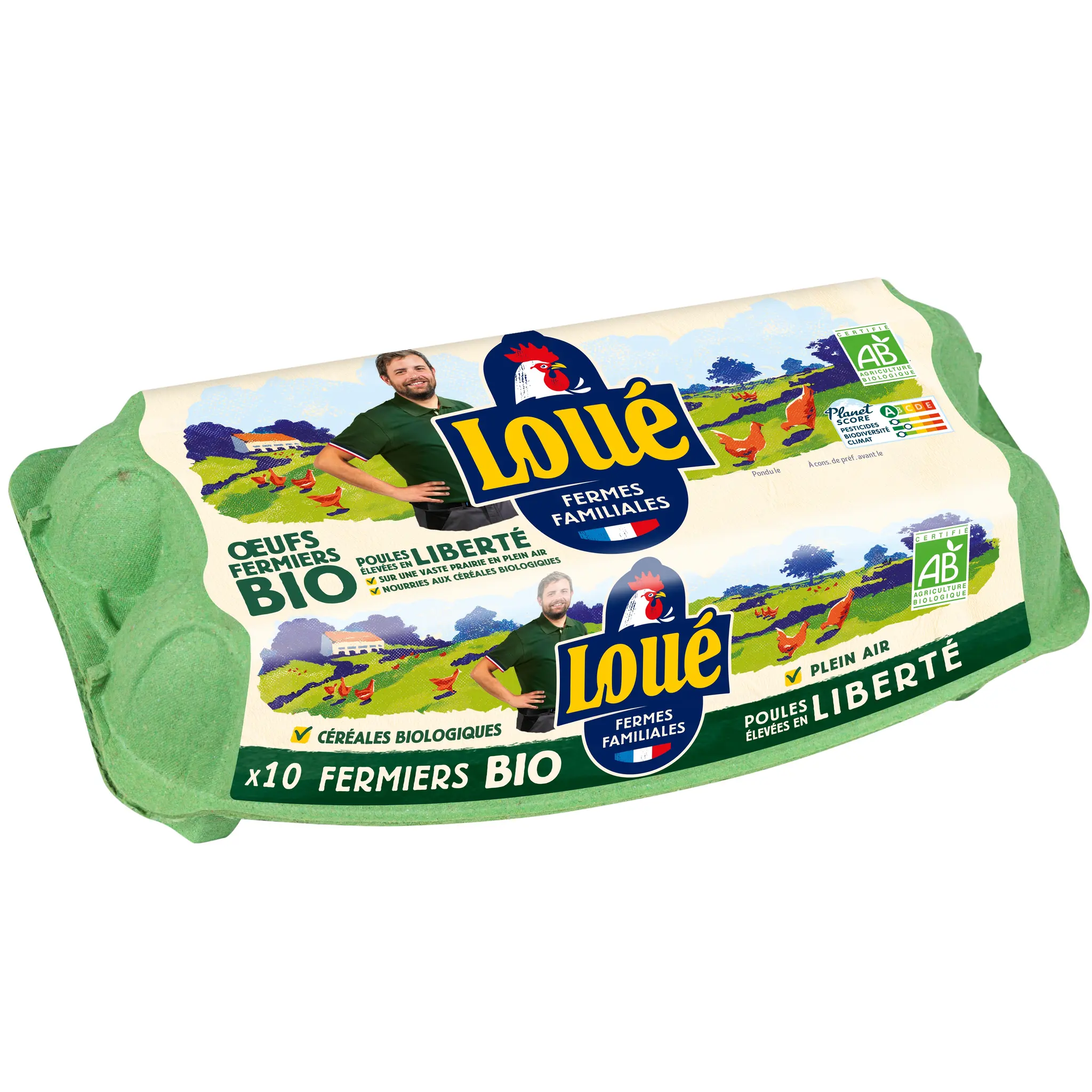 LOUE Oeufs de poules élevées en plein air bio