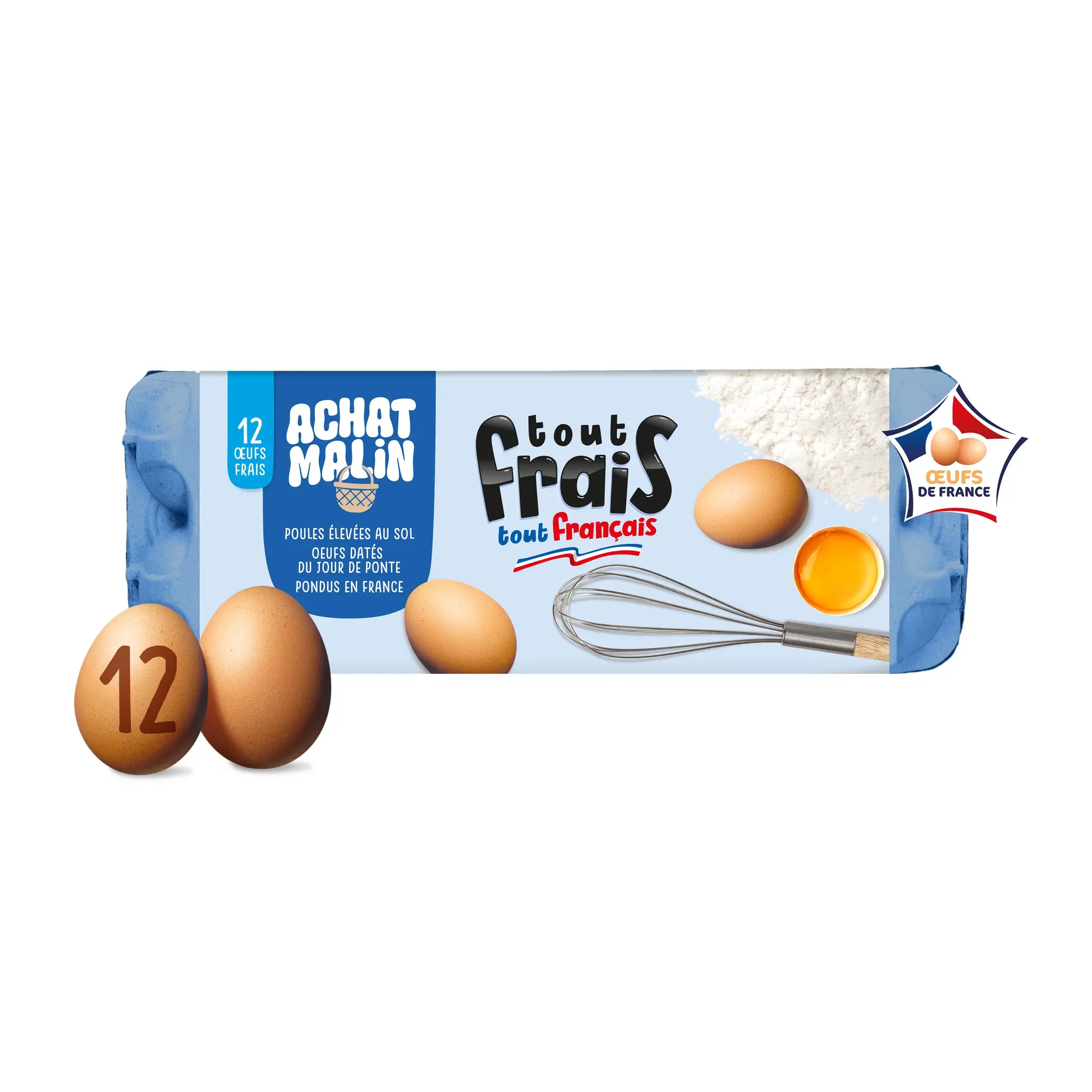 TOUT FRAIS TOUT FRANCAIS Oeufs de poules élevées au sol datés du jour de ponte