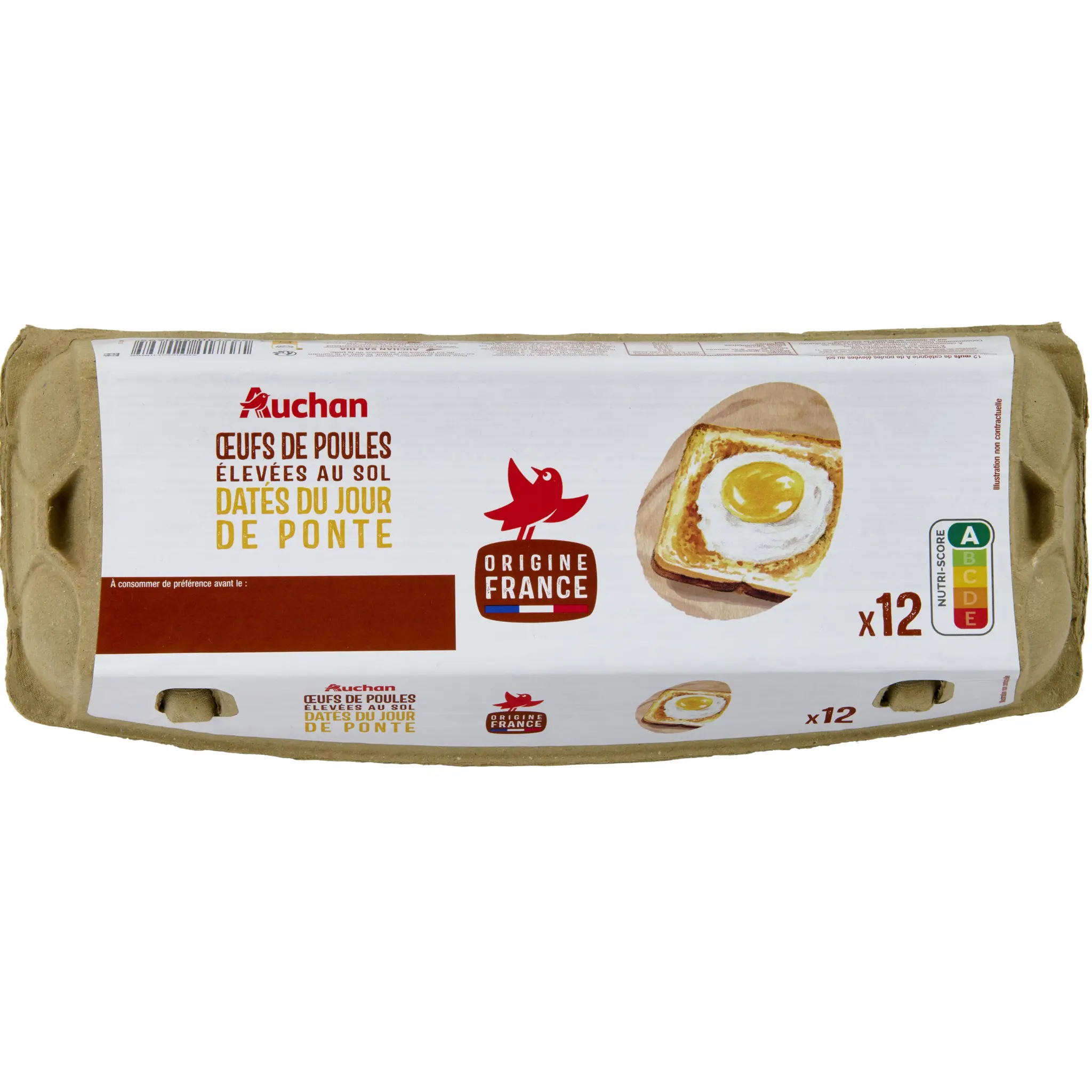AUCHAN Oeufs de poules élevées au sol