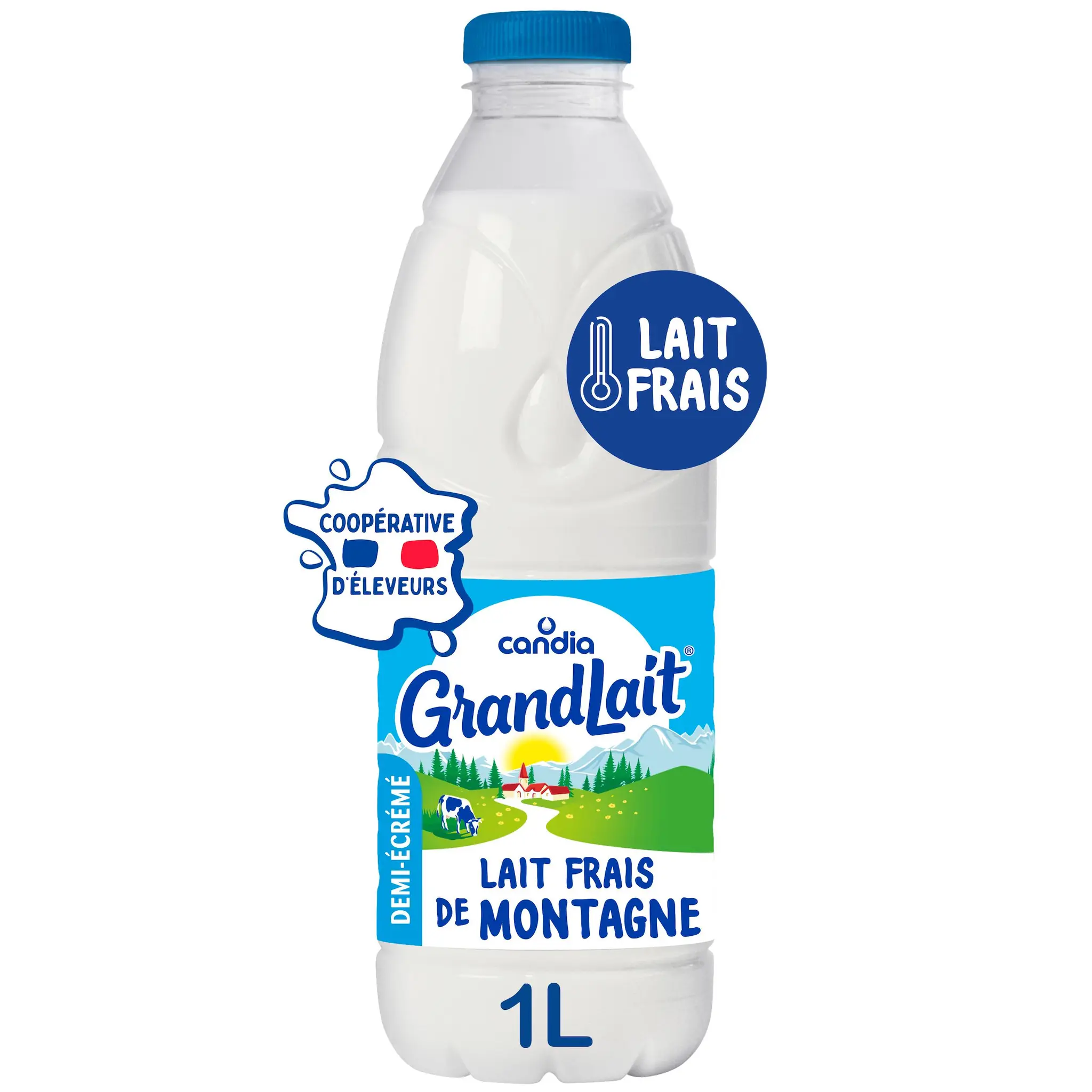 CANDIA Grandlait Lait frais demi-écrémé de montagne