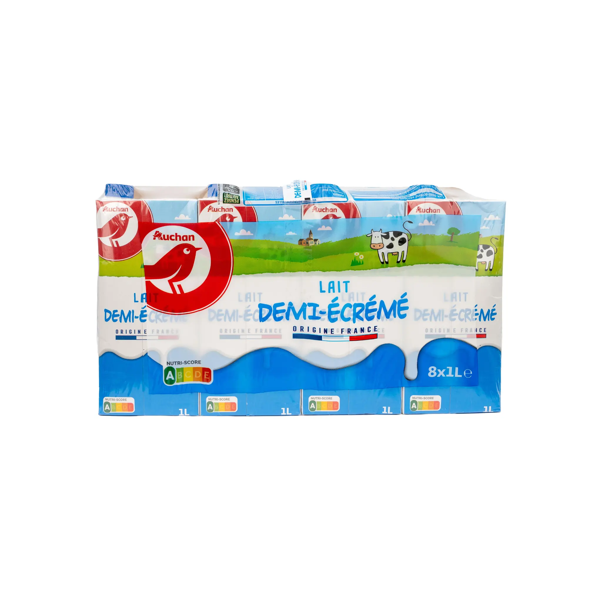 AUCHAN Lait demi-écrémé UHT