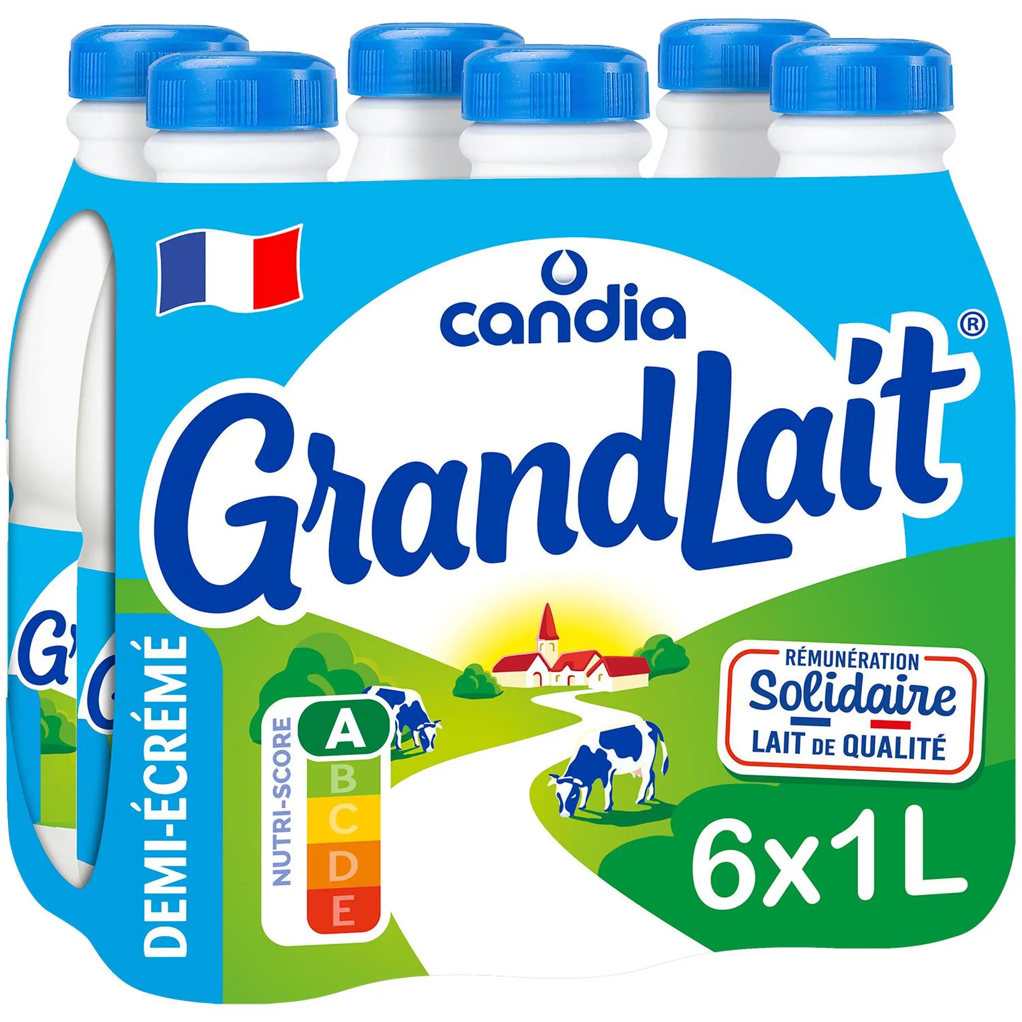 CANDIA Grandlait Lait demi-écrémé UHT