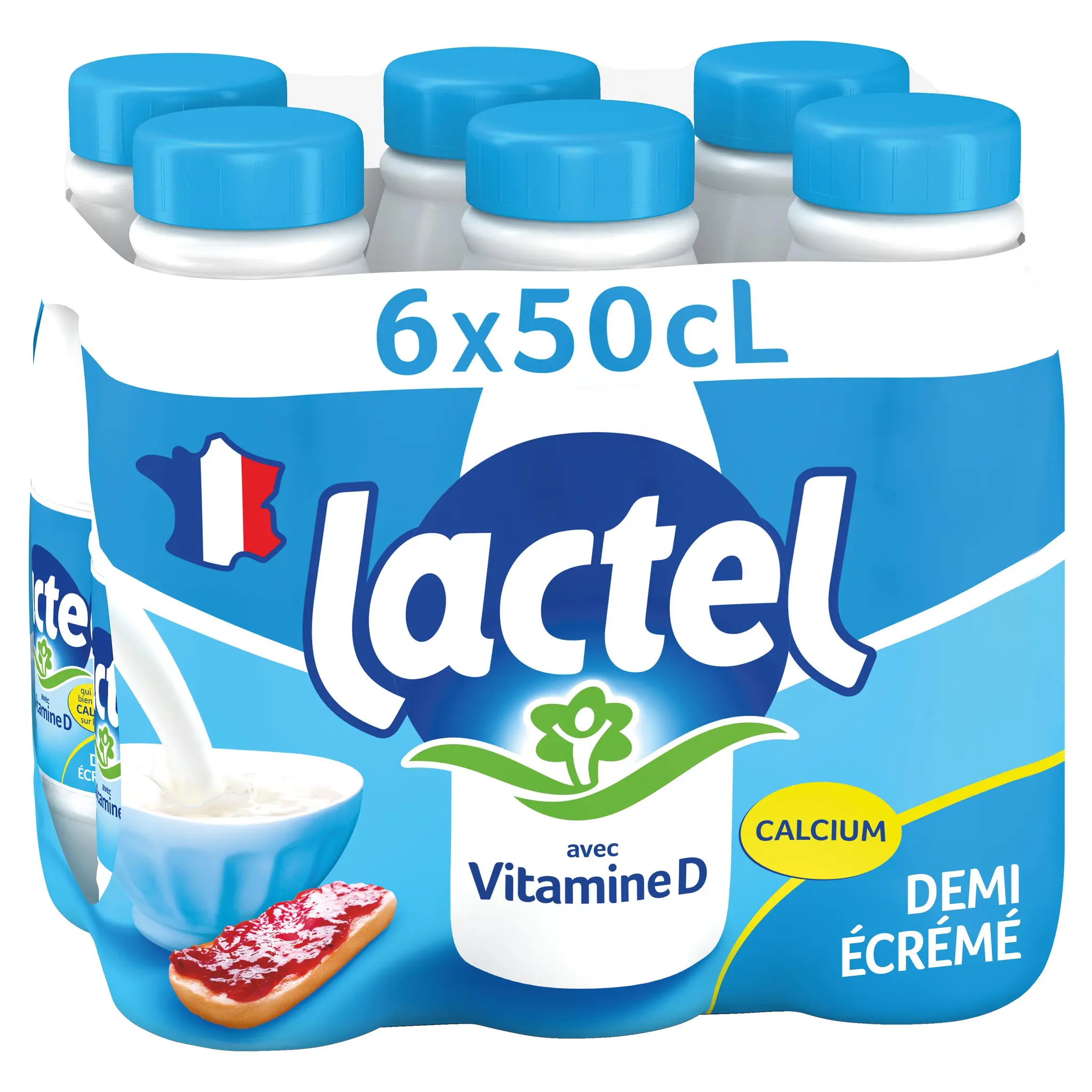 LACTEL Lait demi-écrémé UHT