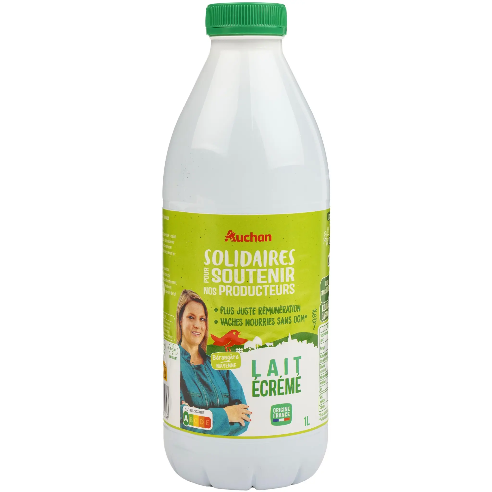 AUCHAN SOLIDAIRES CULTIVONS LE BON - Lait écrémé UHT