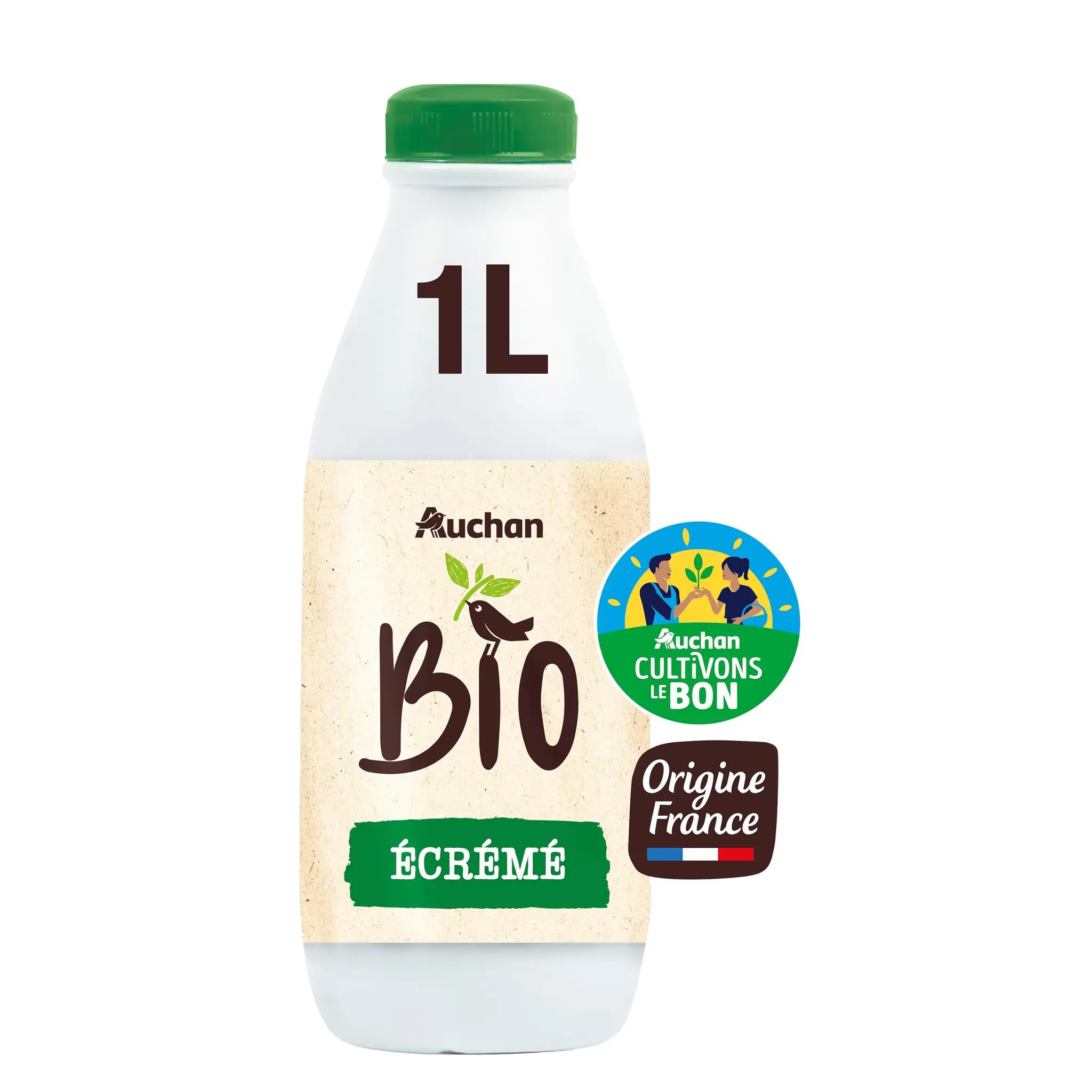 AUCHAN BIO CULTIVONS LE BON Lait écrémé stérilisé UHT bio