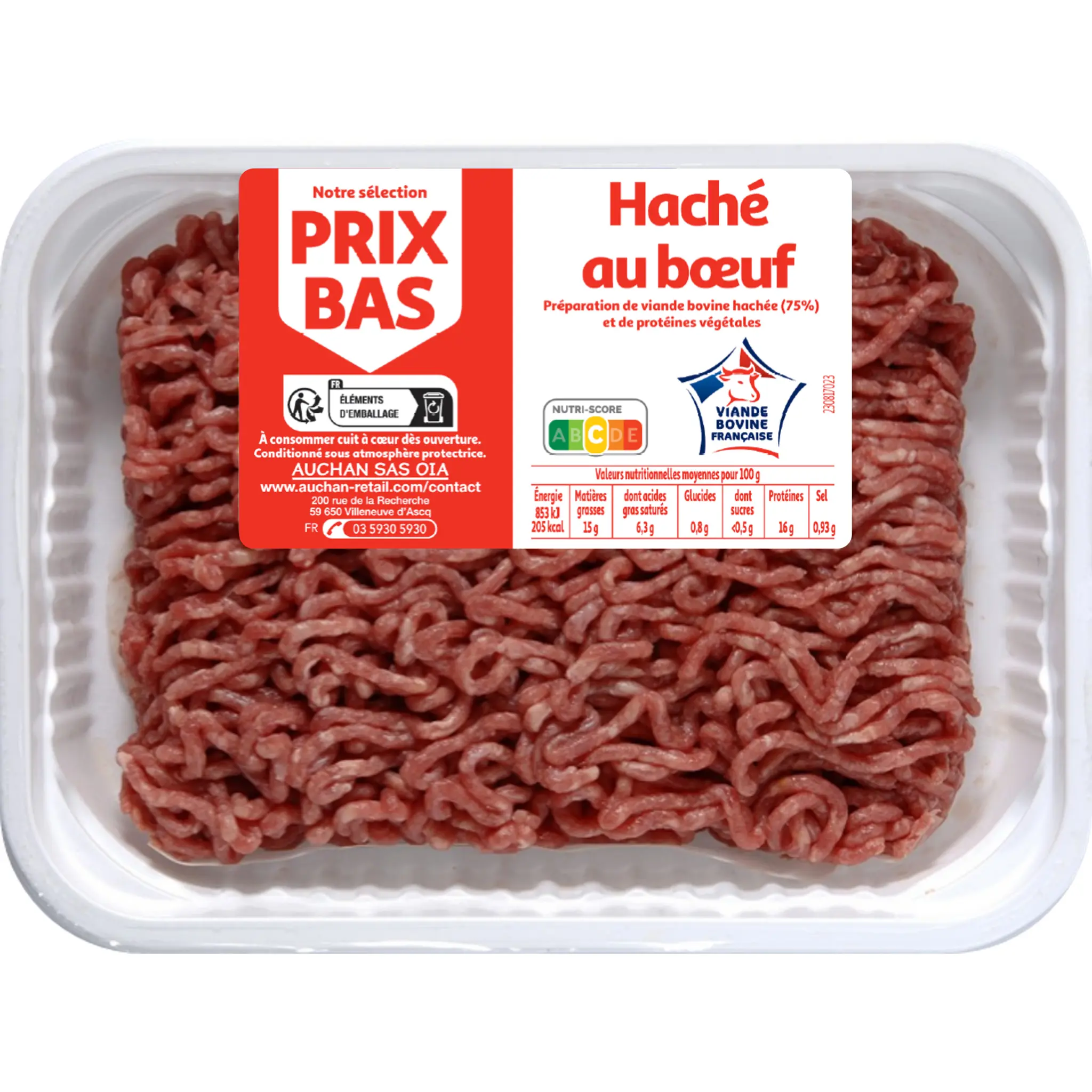 PRIX BAS Hachés au boeuf