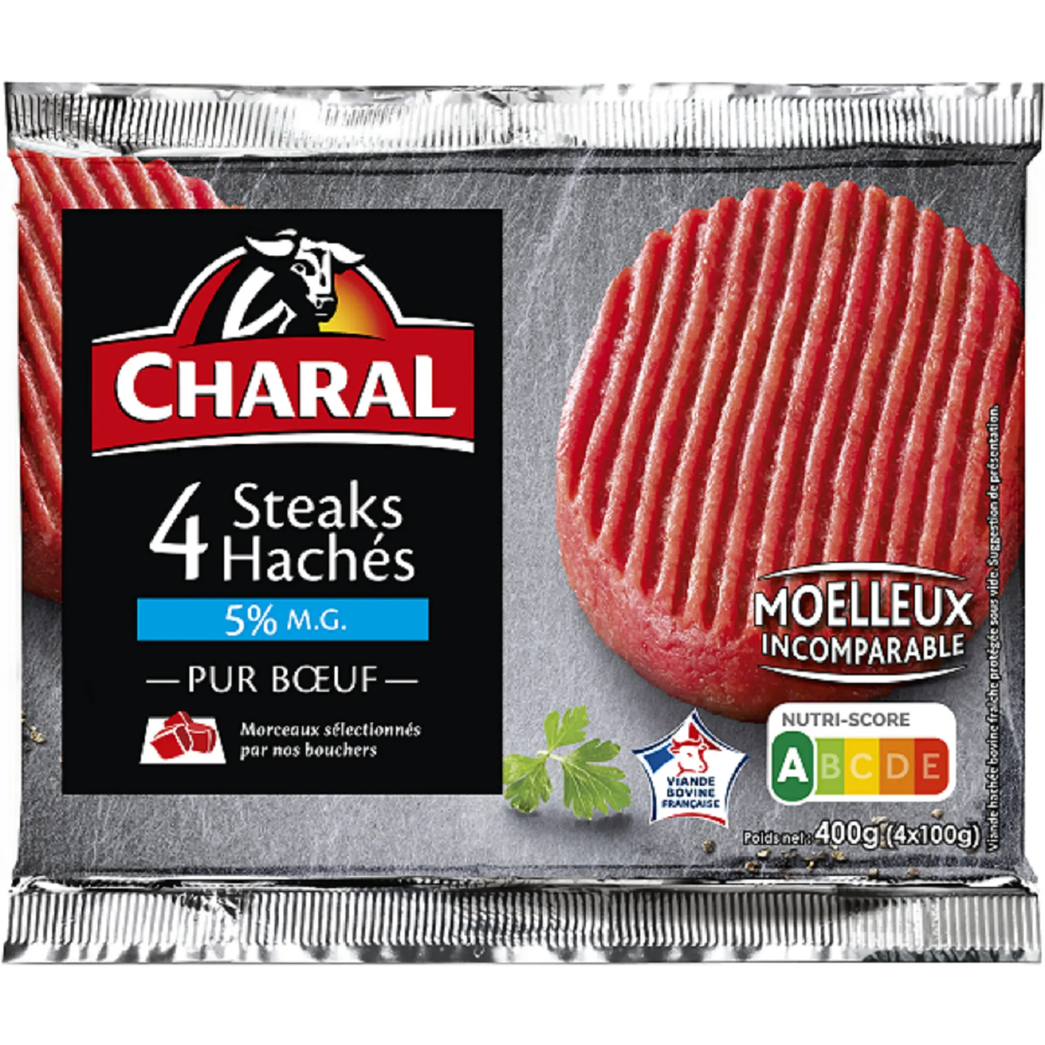 CHARAL Steaks hachés Pur Bœuf 5% mg