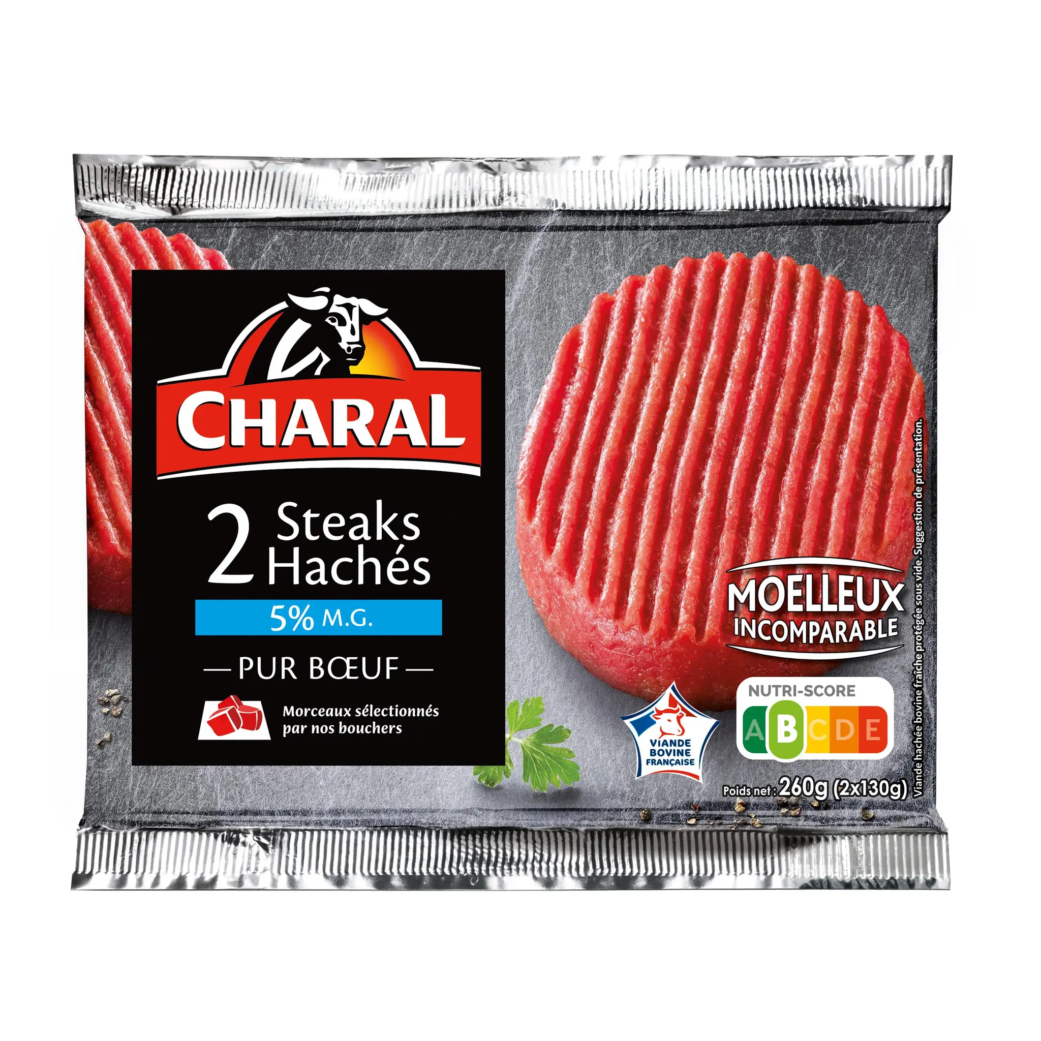 CHARAL Steaks Hachés Pur Bœuf 5%mg