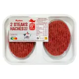 AUCHAN Steaks hachés pur bœuf 15%MG