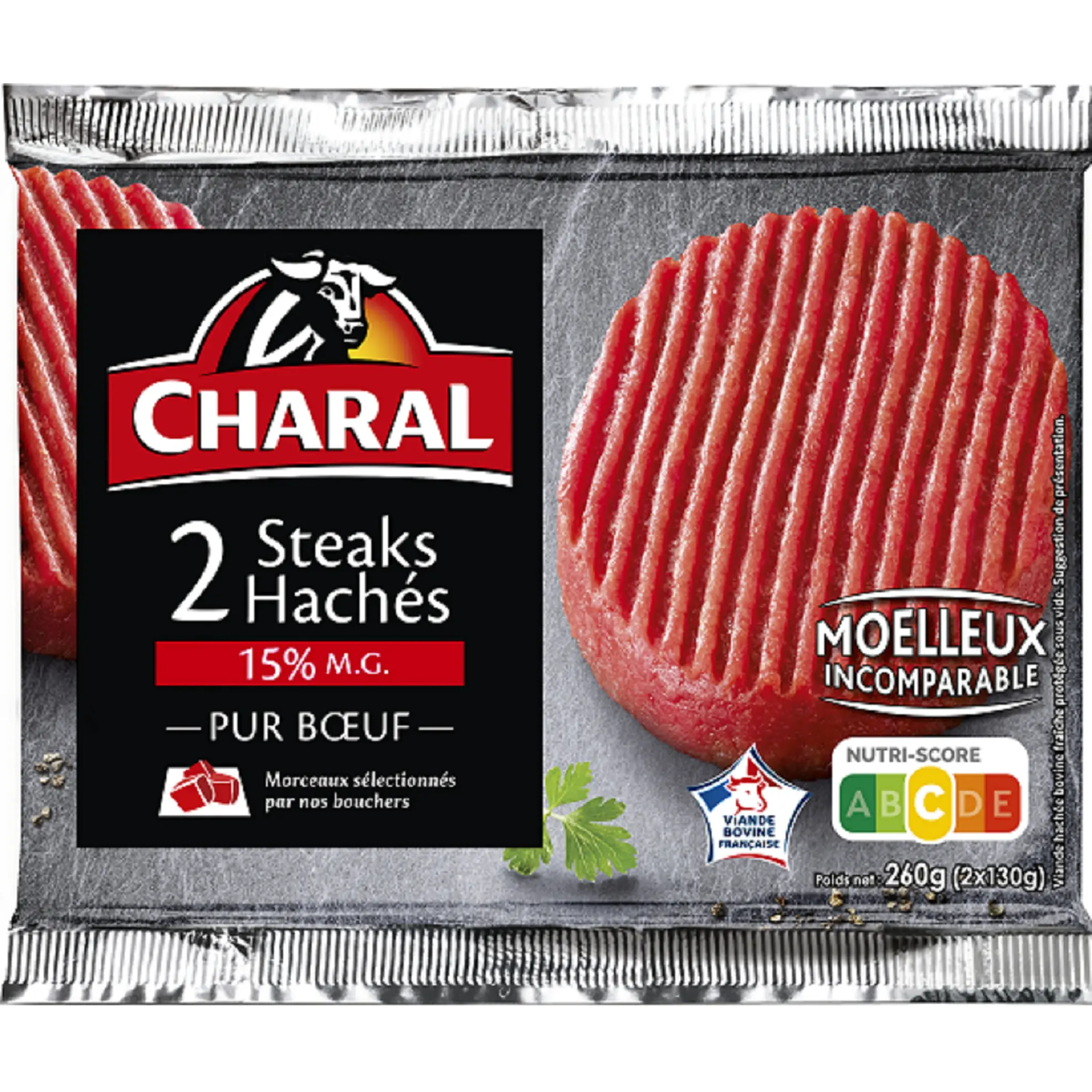 CHARAL Steaks Hachés Pur Bœuf 15%mg