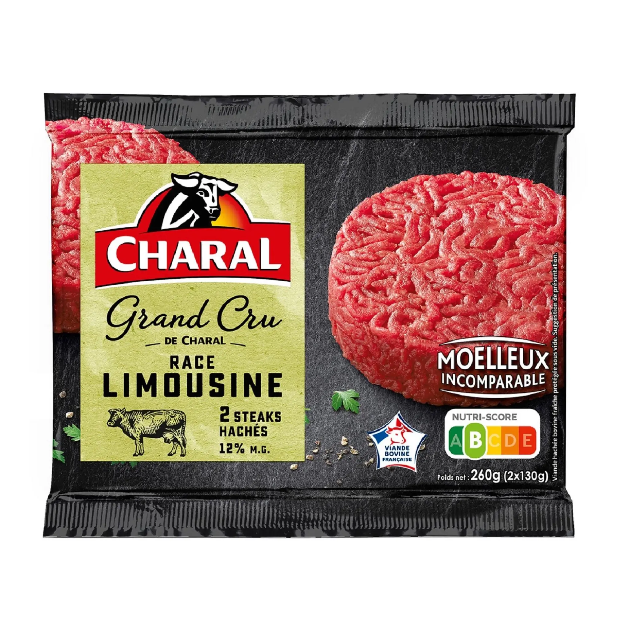 CHARAL Grand cru steaks hachés race limousine 12%mg