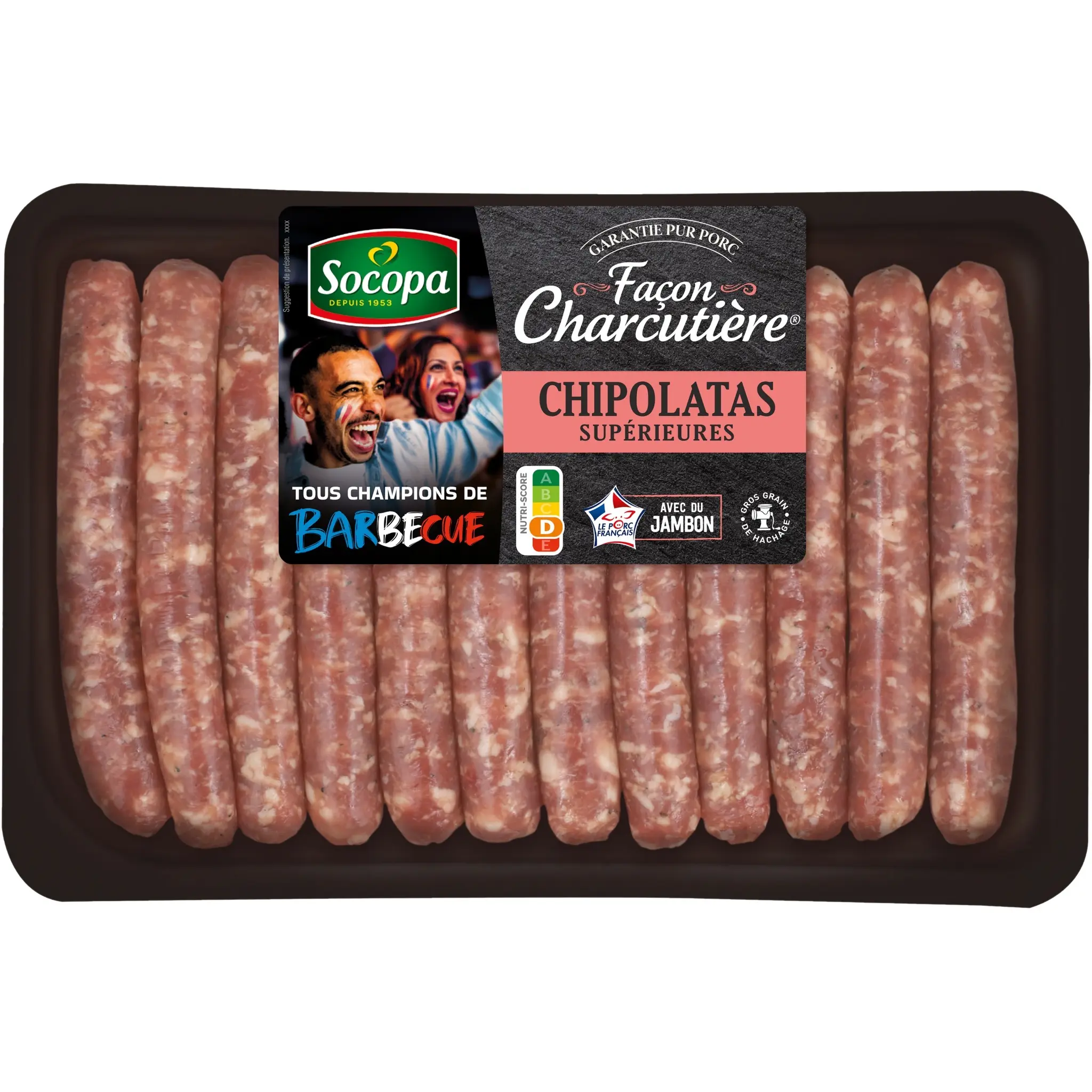 SOCOPA Chipolatas supérieure pur porc façon charcutière