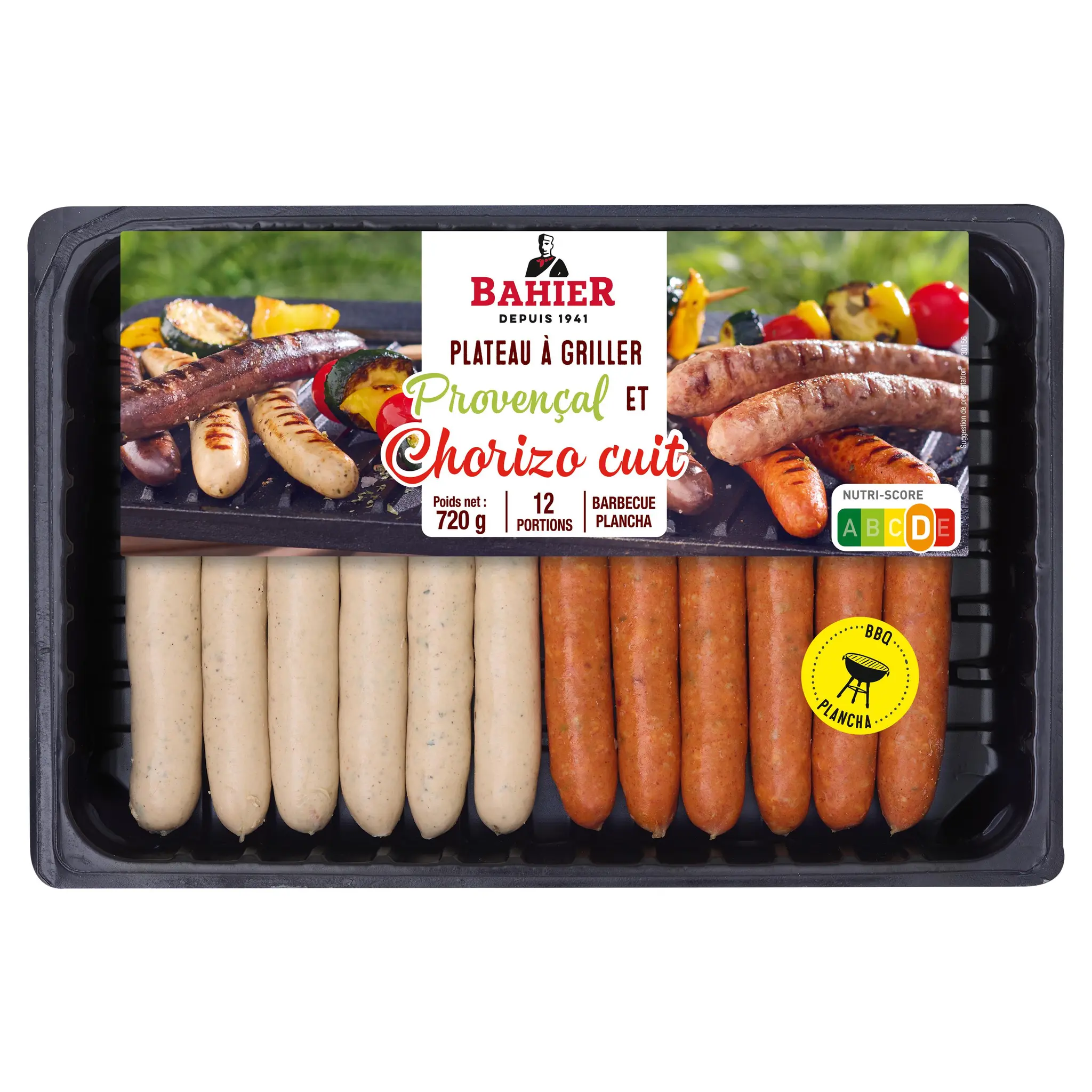 BAHIER Plateau à griller provençal et chorizo cuit