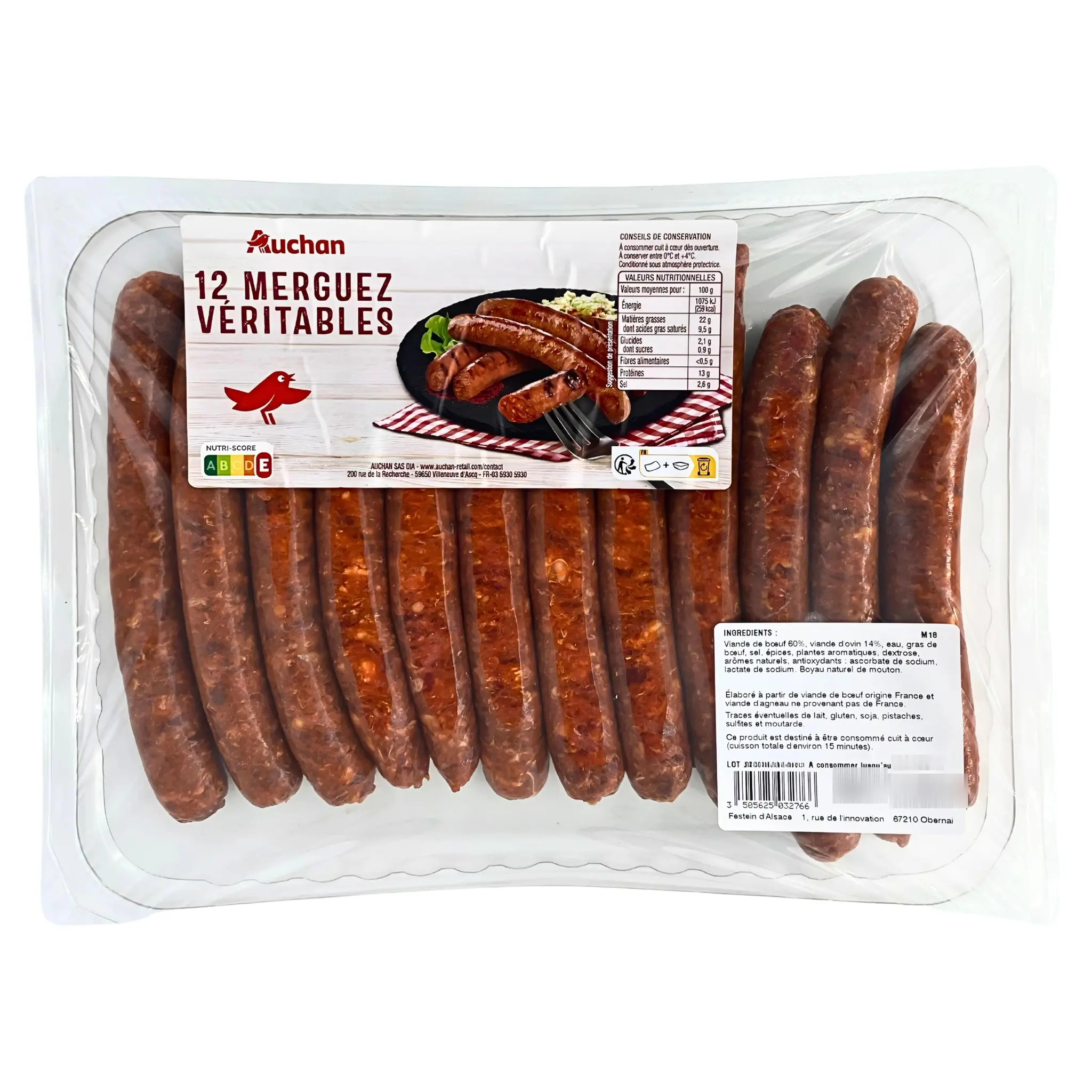 AUCHAN Véritables Merguez
