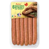 AUCHAN Saucisses de volaille aux herbes