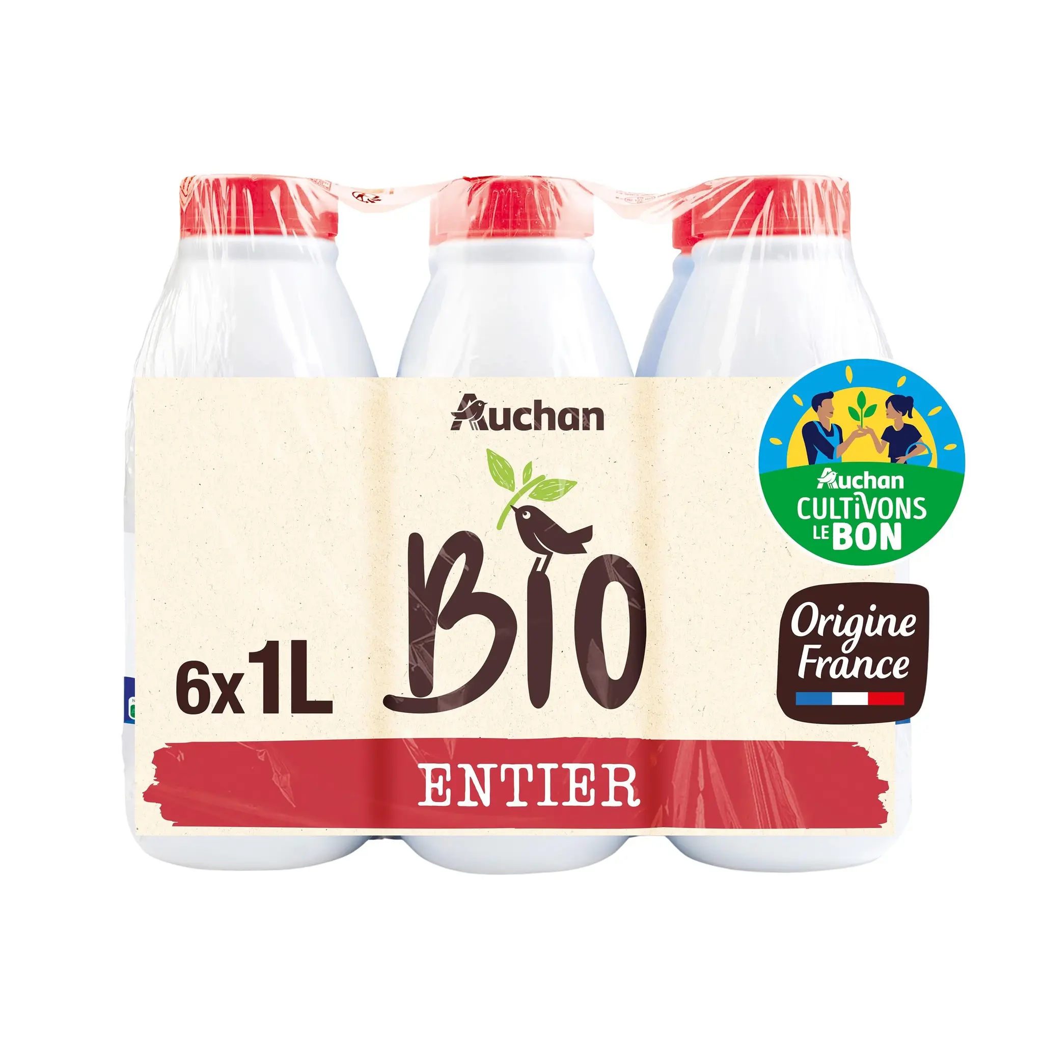 AUCHAN SOLIDAIRES BIO CULTIVONS LE BON Lait entier UHT