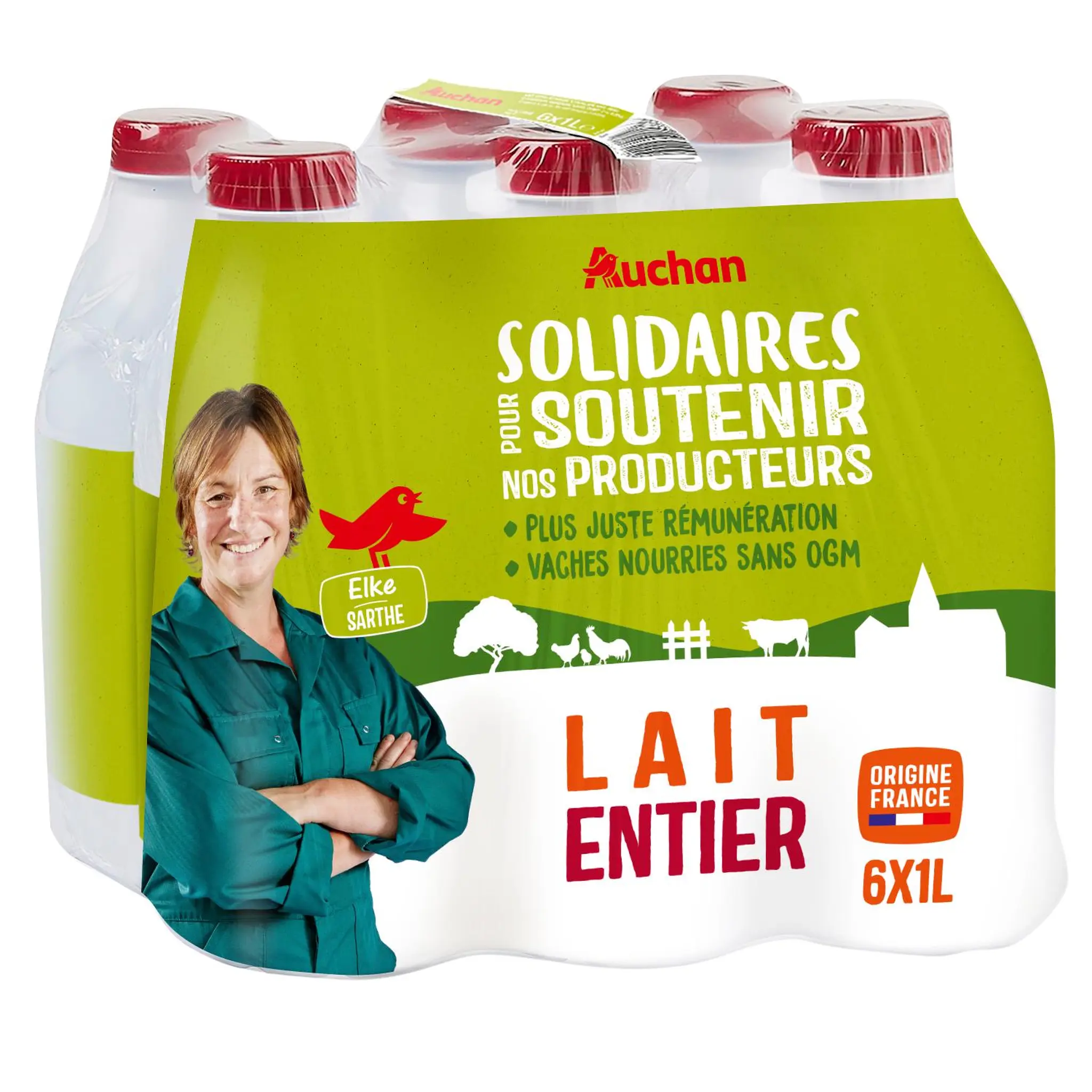 AUCHAN SOLIDAIRES CULTIVONS LE BON Lait entier UHT