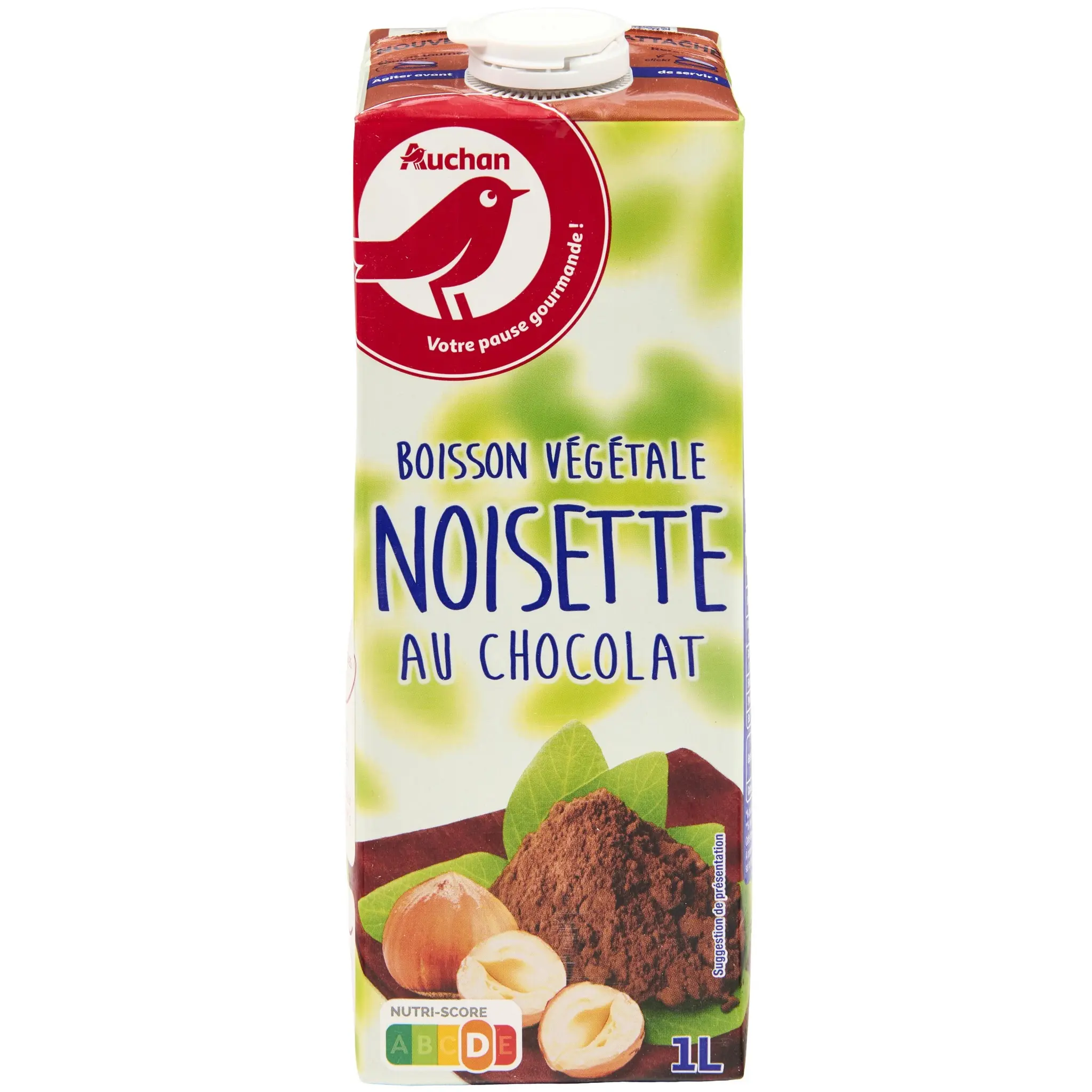 AUCHAN Boisson végétale noisette au chocolat
