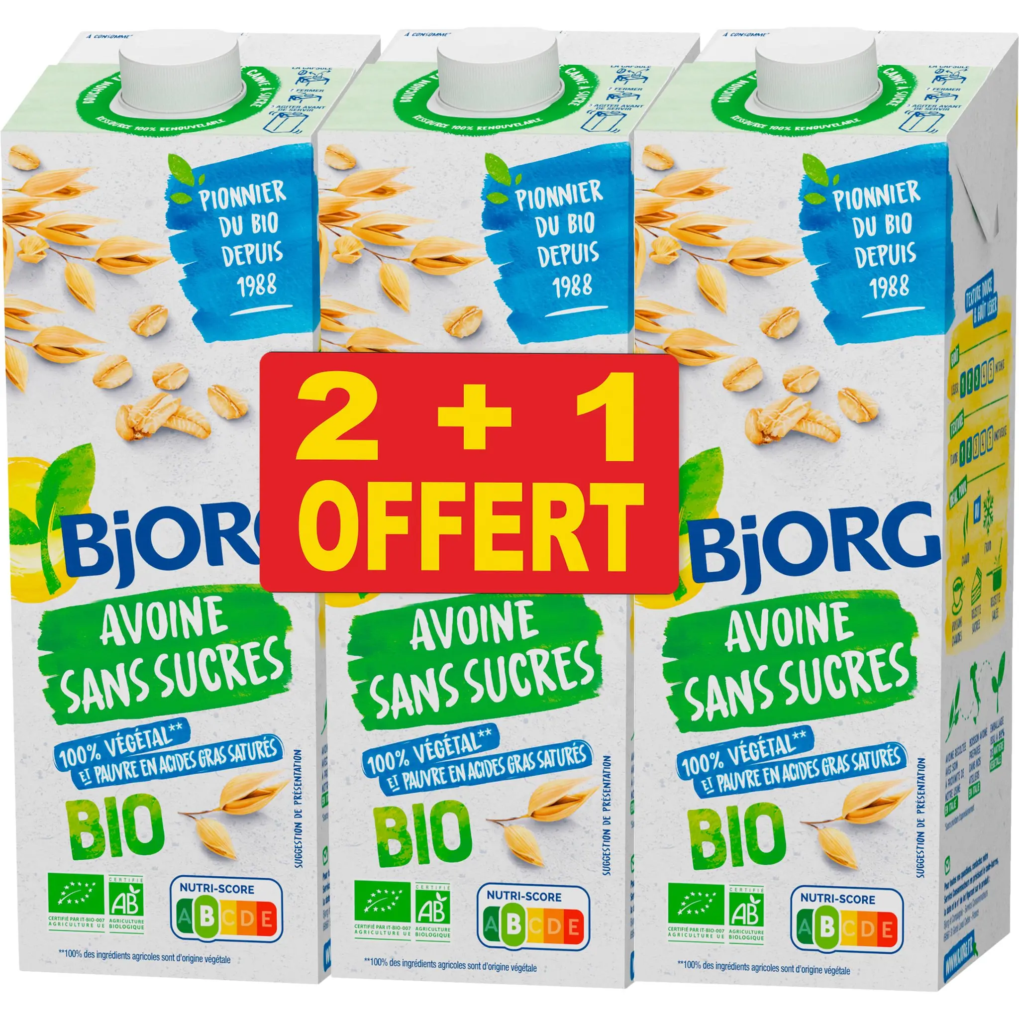 BJORG Boisson végétale à l'avoine sans sucres ajoutés bio