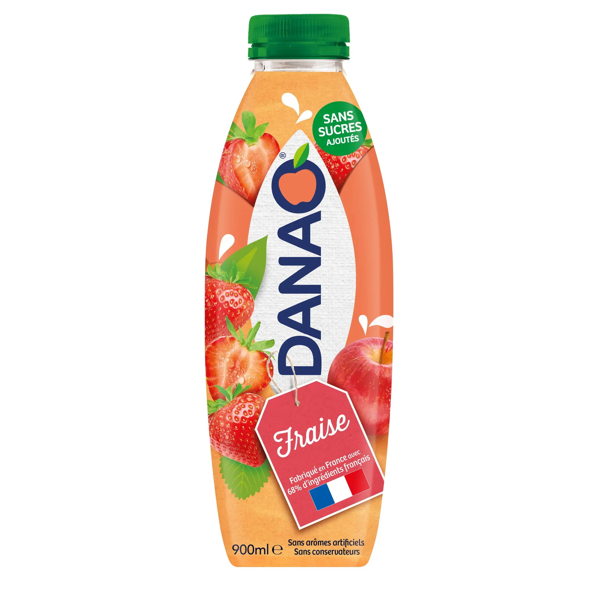 DANAO Boisson lactée fraise sans sucres ajoutés