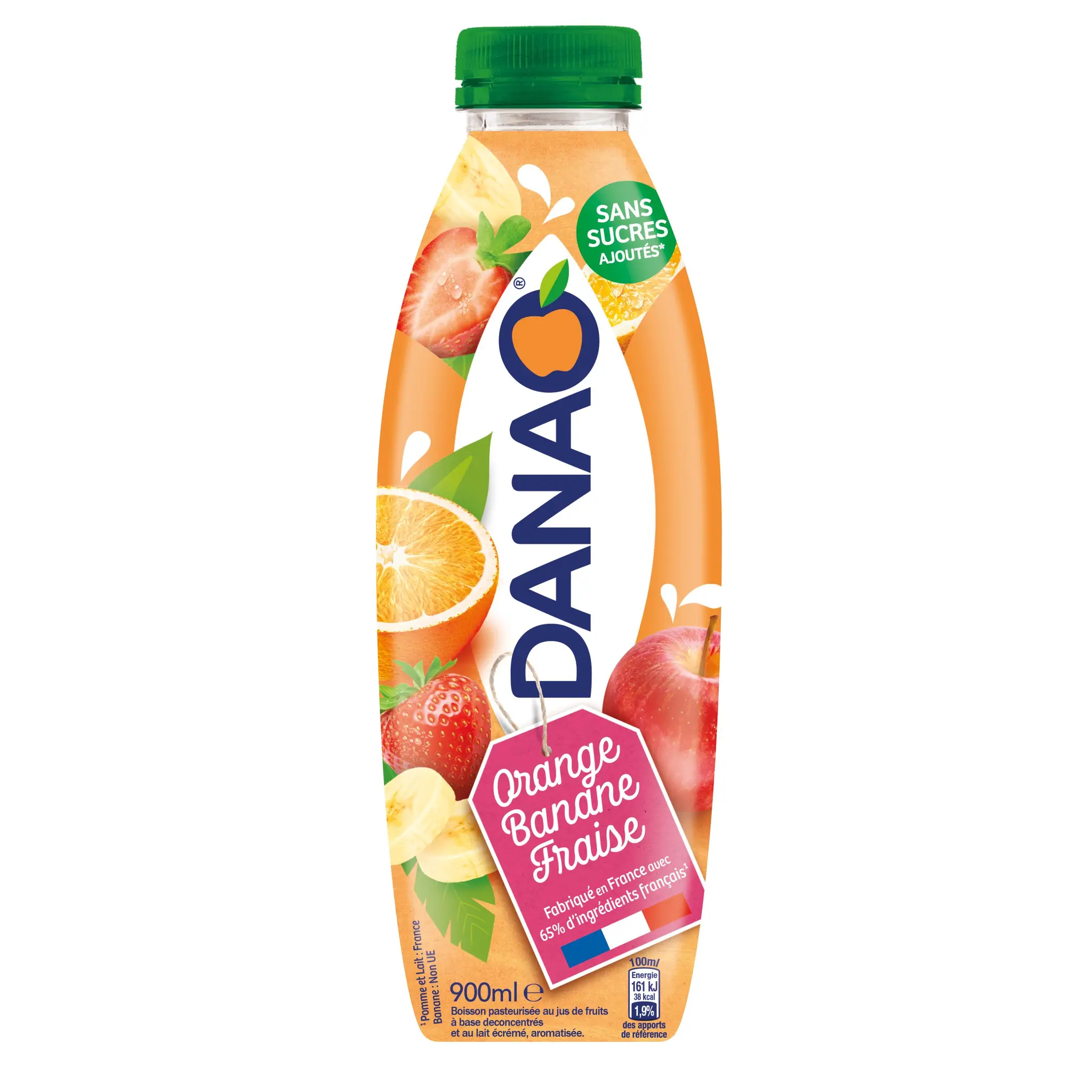 DANAO Boisson lactée orange banane fraise