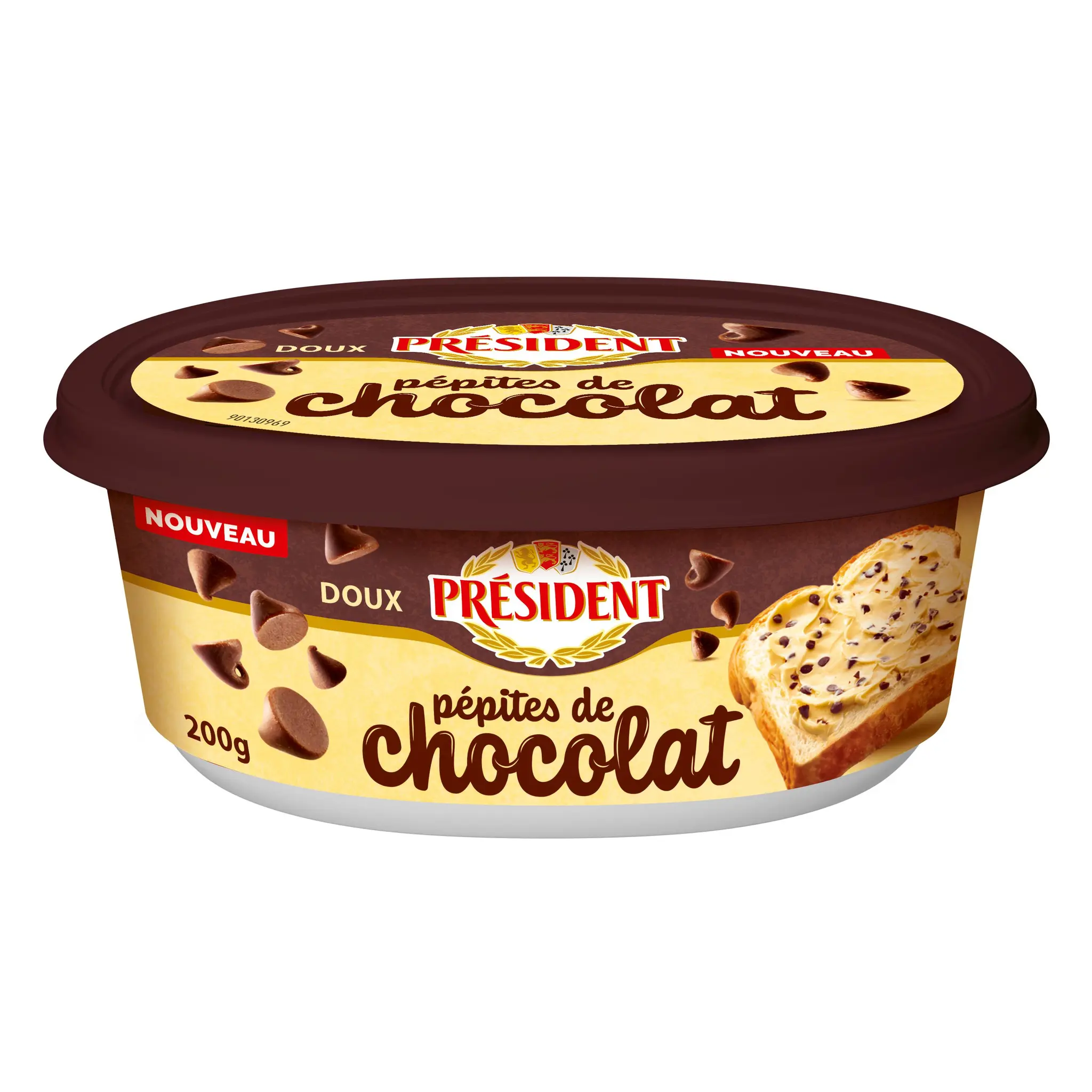 PRESIDENT Beurre doux aux pépites de chocolat 70%MG