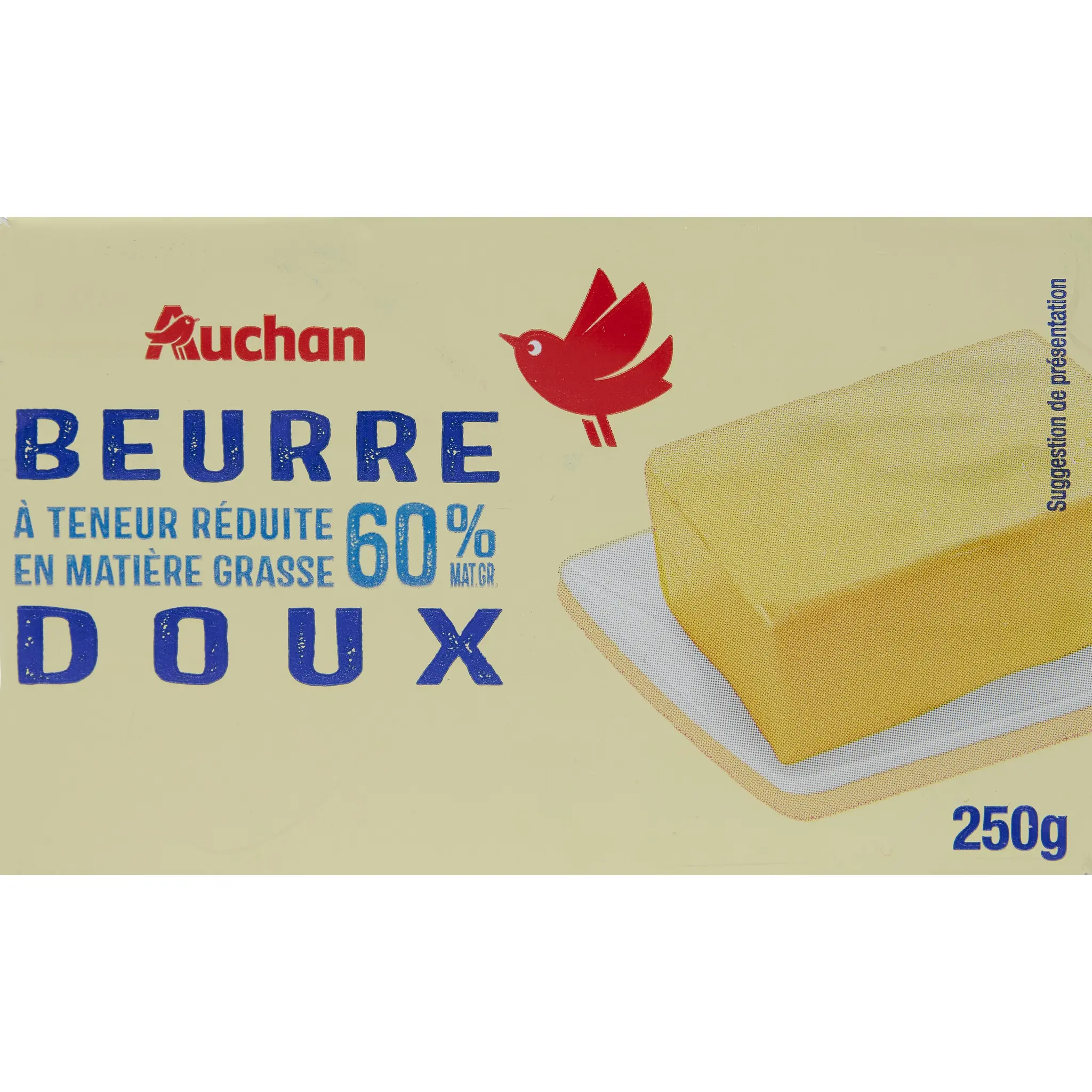 AUCHAN Beurre doux 60%MG