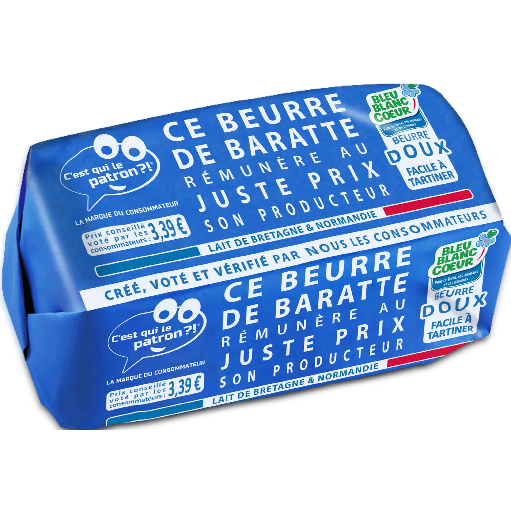 C'EST QUI LE PATRON ?! Beurre doux Bleu Blanc Coeur de baratte 82%MG