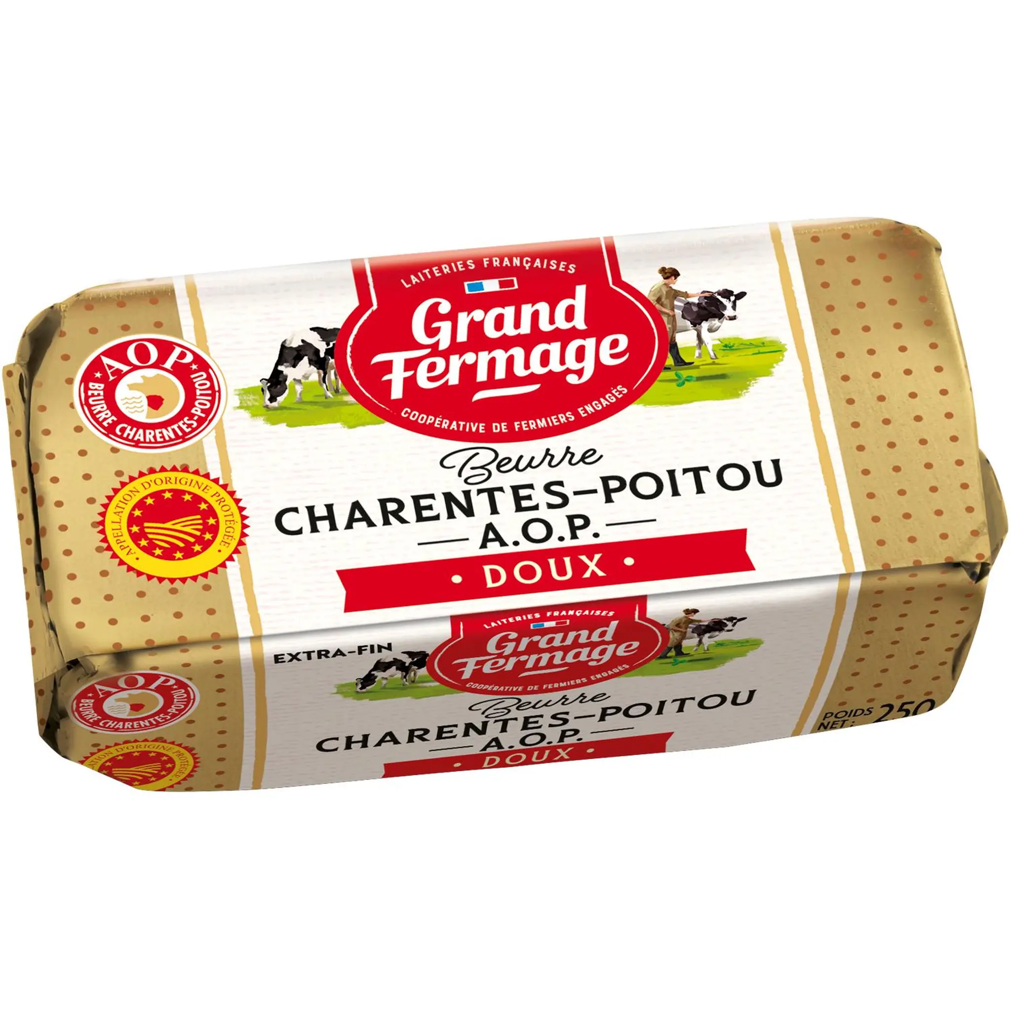 GRAND FERMAGE Beurre moulé doux AOP 82%MG