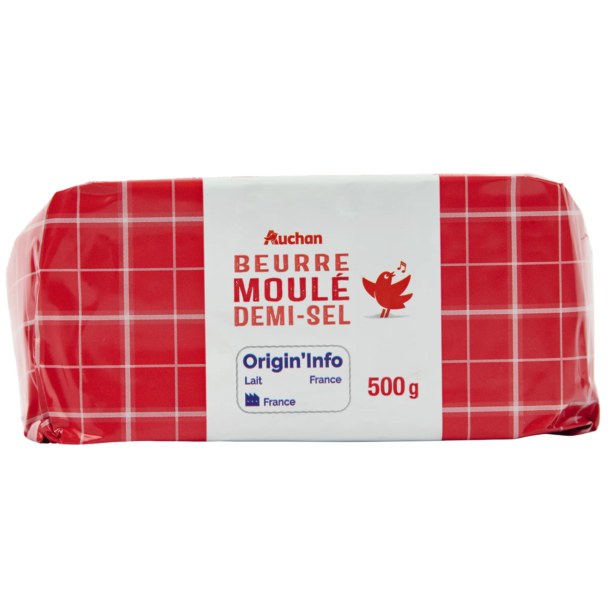AUCHAN Beurre moulé demi-sel 81%MG