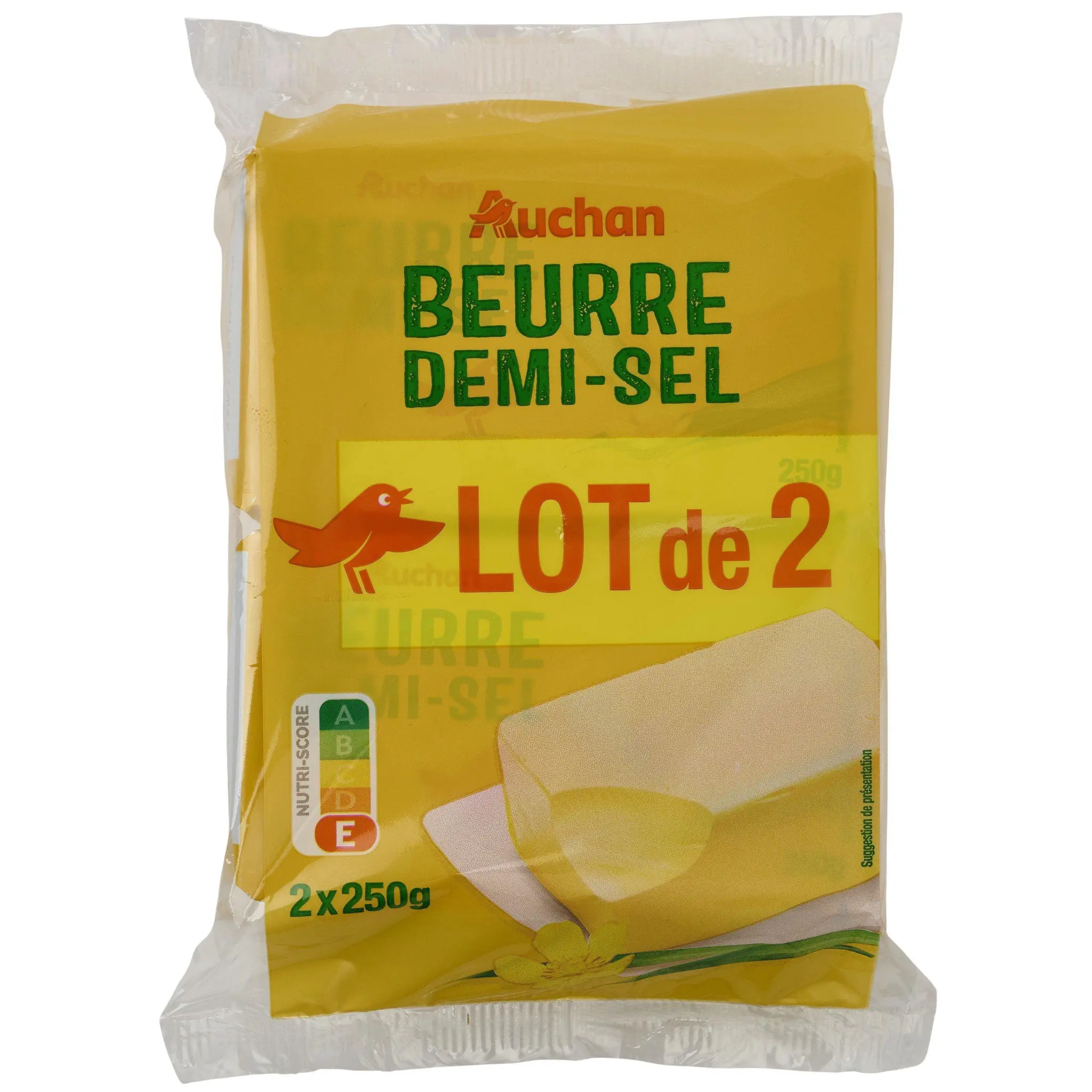 AUCHAN Beurre demi-sel 80.5%MG