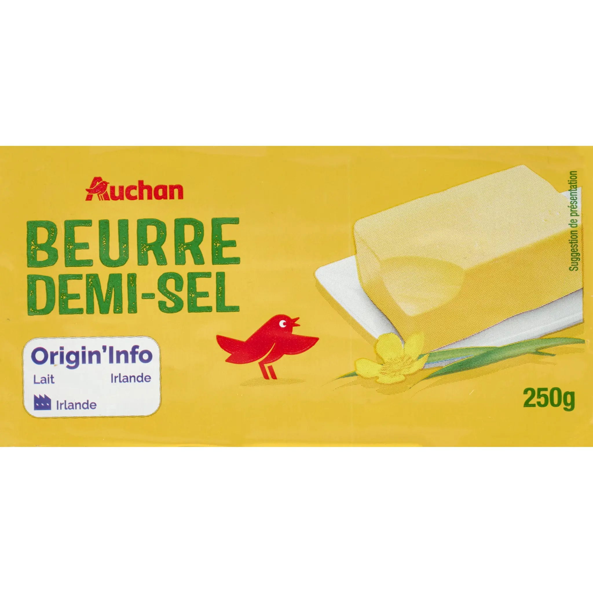 AUCHAN Beurre demi-sel 80.5%MG