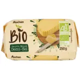 AUCHAN BIO Beurre moulé demi-sel 81%MG bio