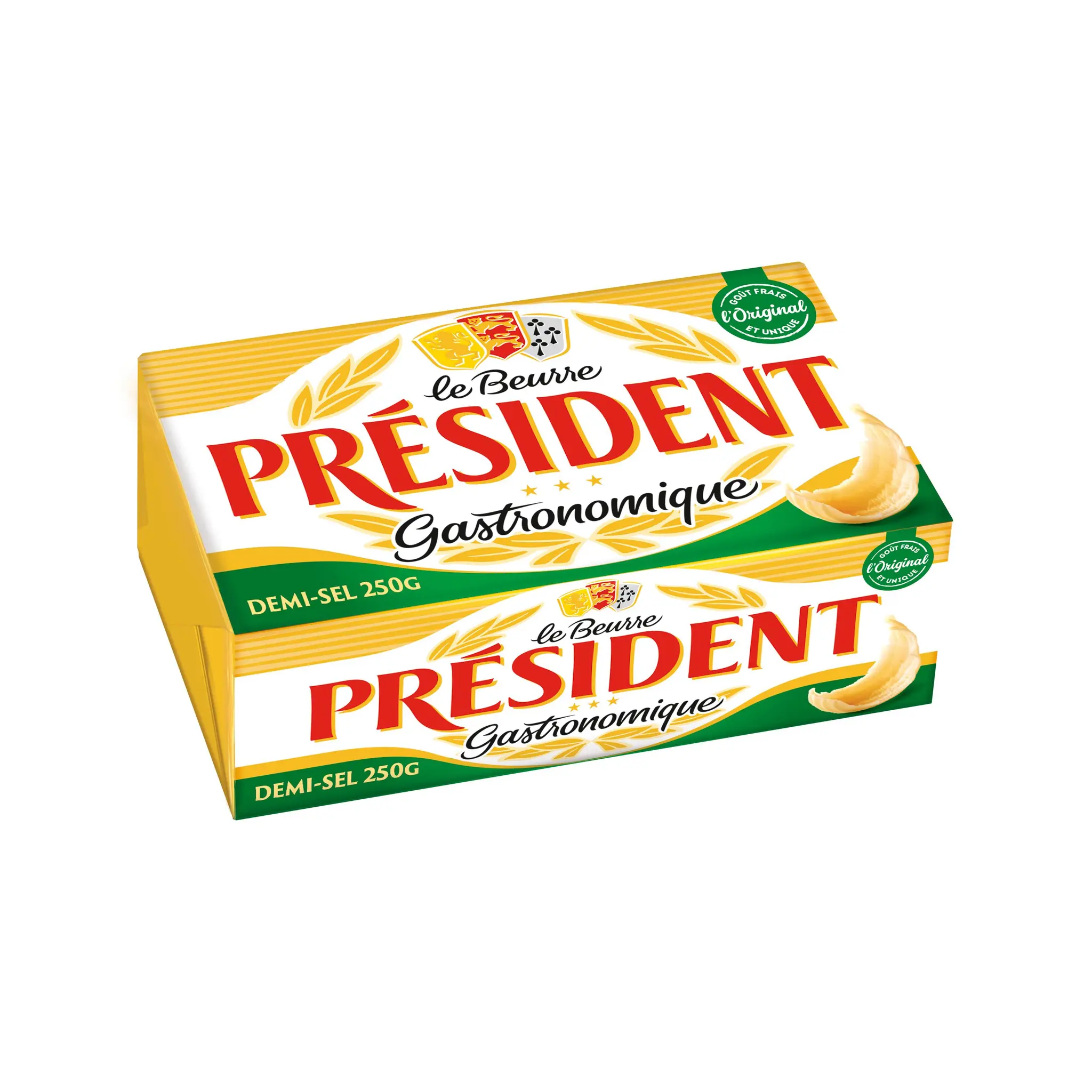 PRESIDENT Beurre gastronomique demi-sel 80%MG