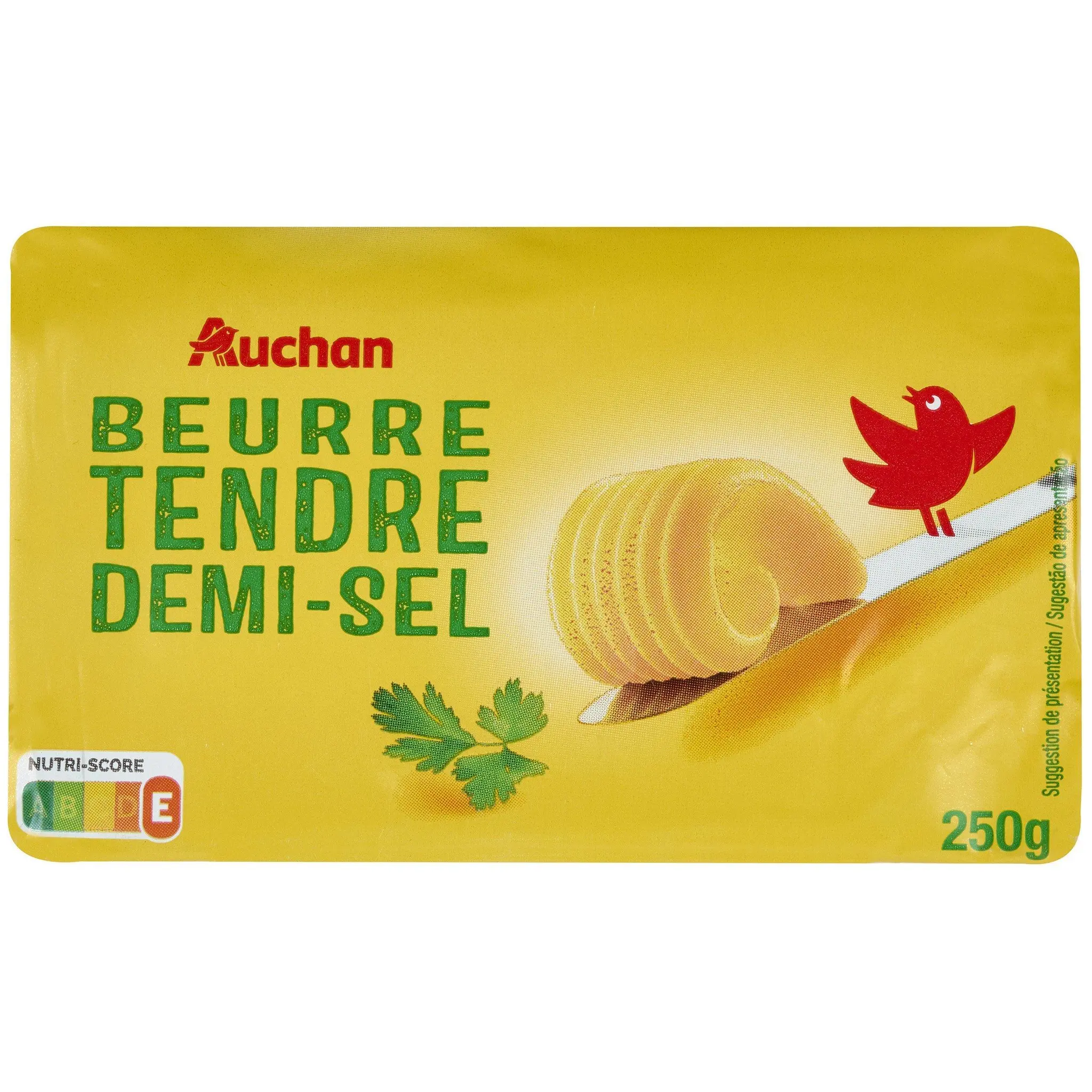 AUCHAN Beurre tendre demi-sel 80%MG