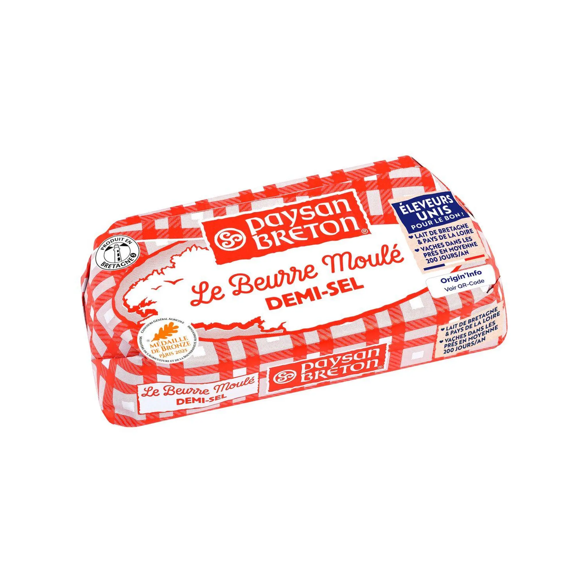 PAYSAN BRETON Beurre moulé demi-sel 80%MG