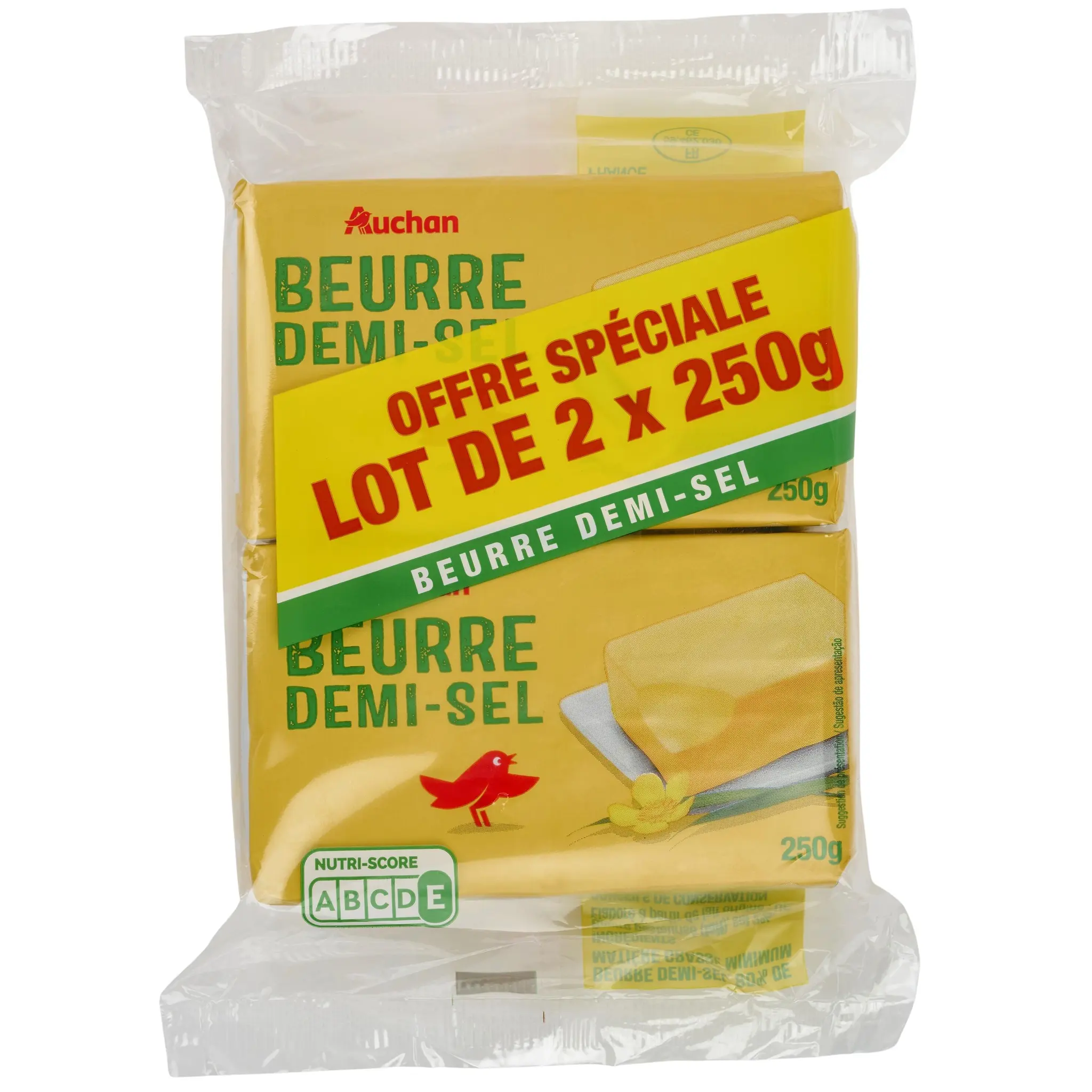 AUCHAN Beurre demi-sel 80.5%MG