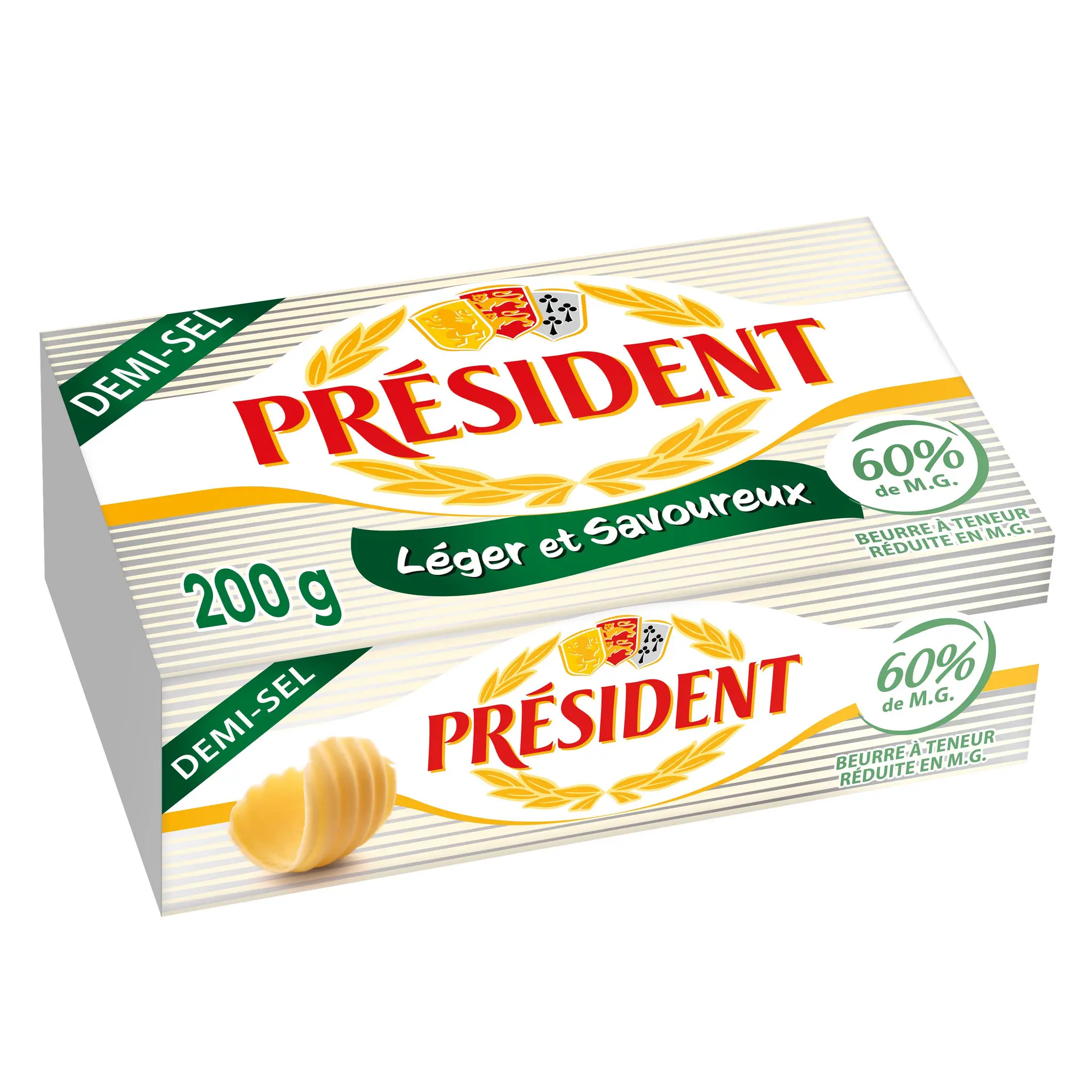 PRESIDENT Beurre demi-sel allégé 60%MG