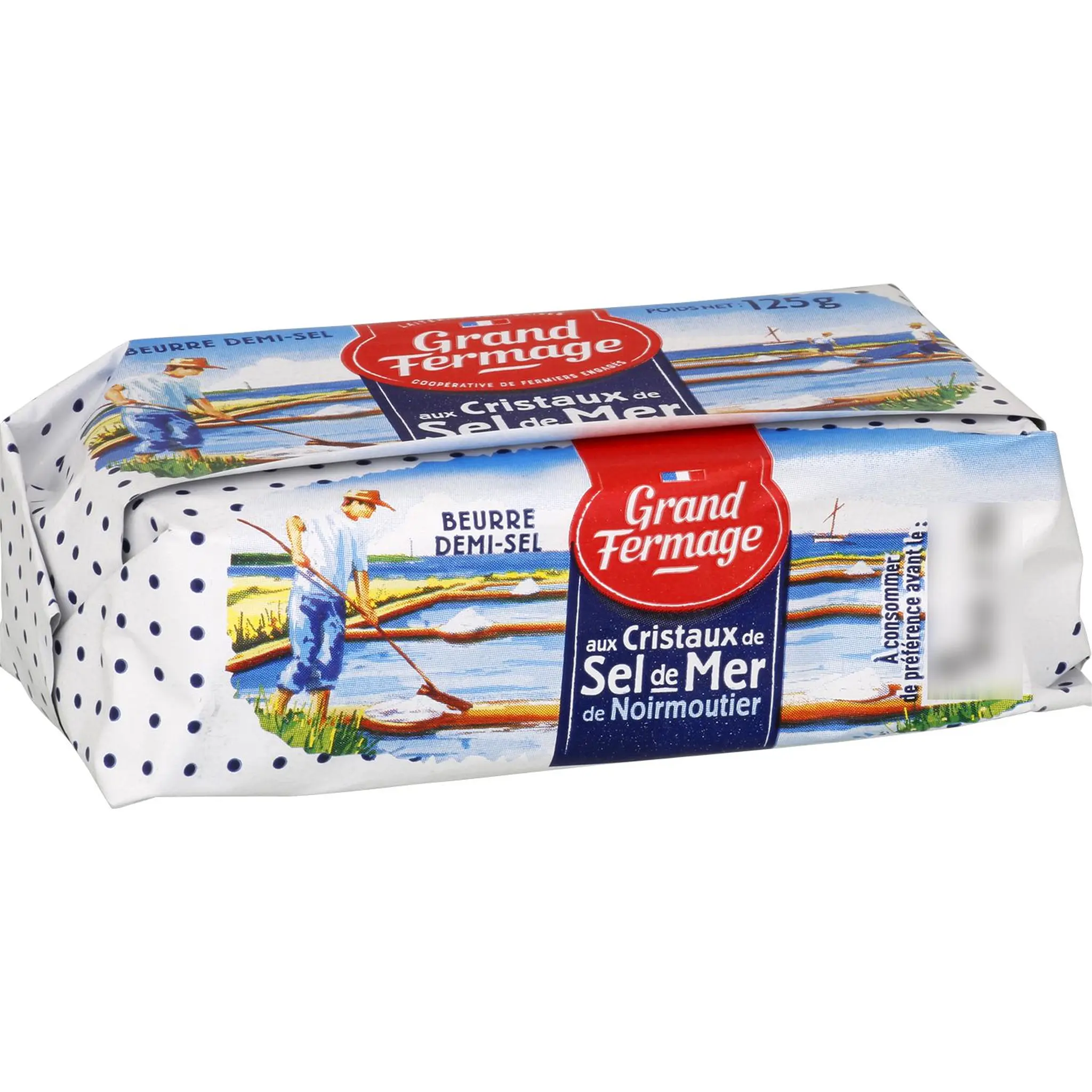 GRAND FERMAGE Beurre aux cristaux de sel de mer de Noirmoutier 80%MG