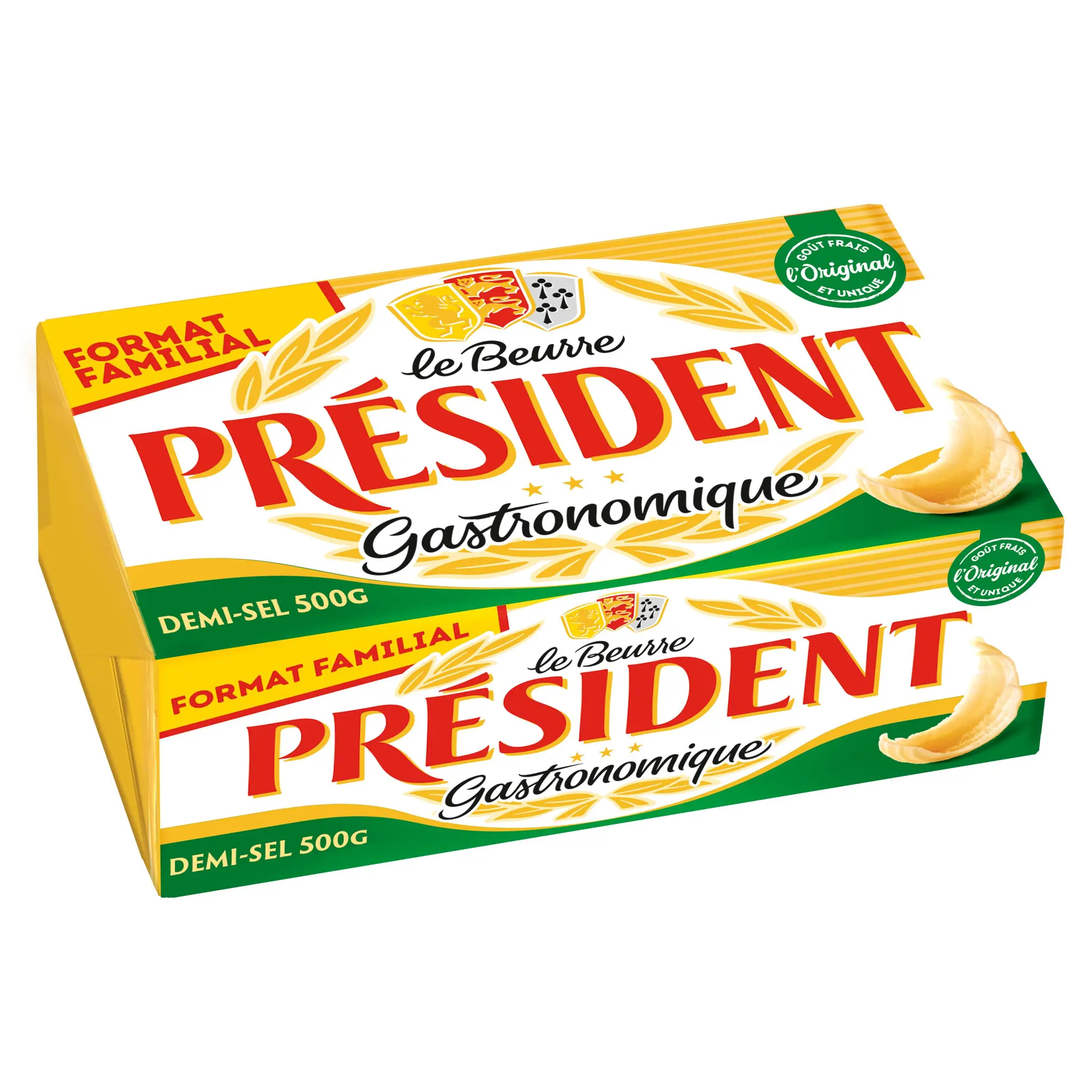 PRESIDENT Beurre gastronomique tendre demi-sel 80%MG