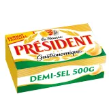 PRESIDENT Beurre gastronomique tendre demi-sel 80%MG