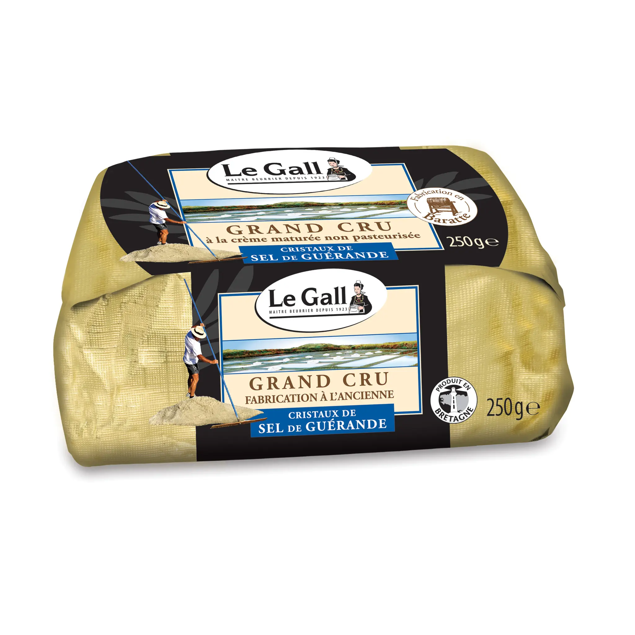 LE GALL Grand Cru - Beurre de baratte aux cristaux de sel de Guérande 80%MG