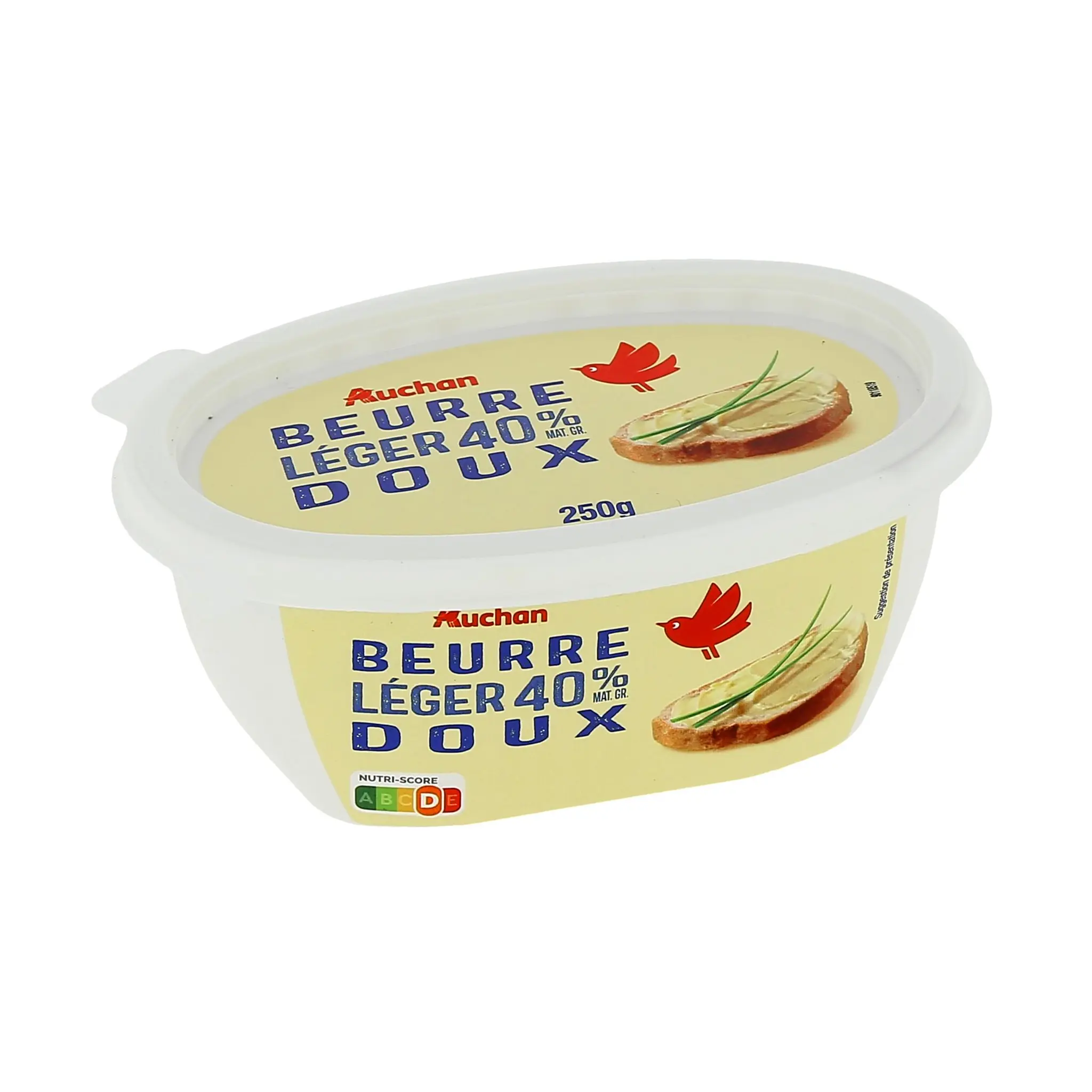 AUCHAN Beurre allégé doux 40%MG