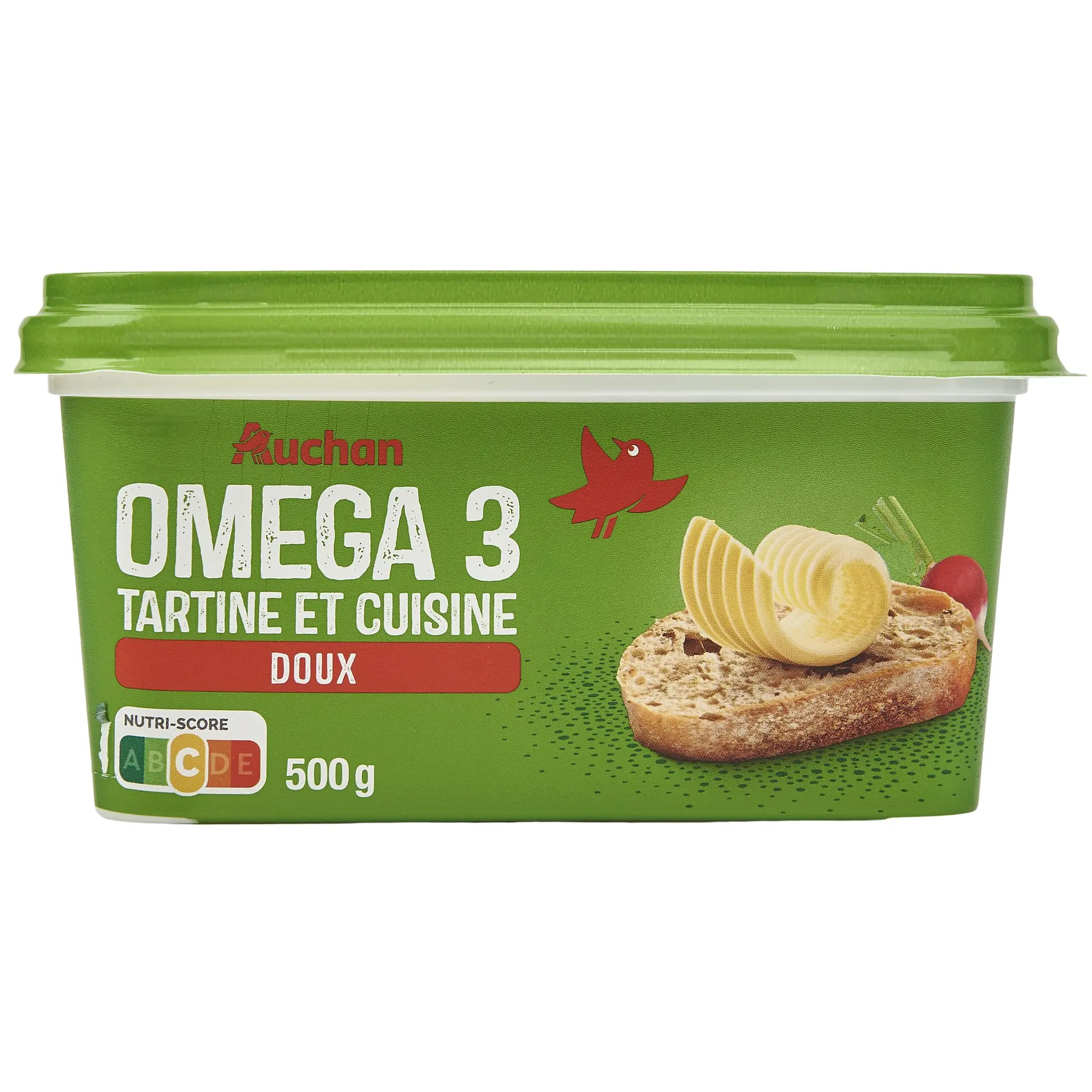 AUCHAN Margarine doux oméga 3 pour tartine et cuisson