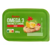 AUCHAN Margarine doux oméga 3 pour tartine et cuisine