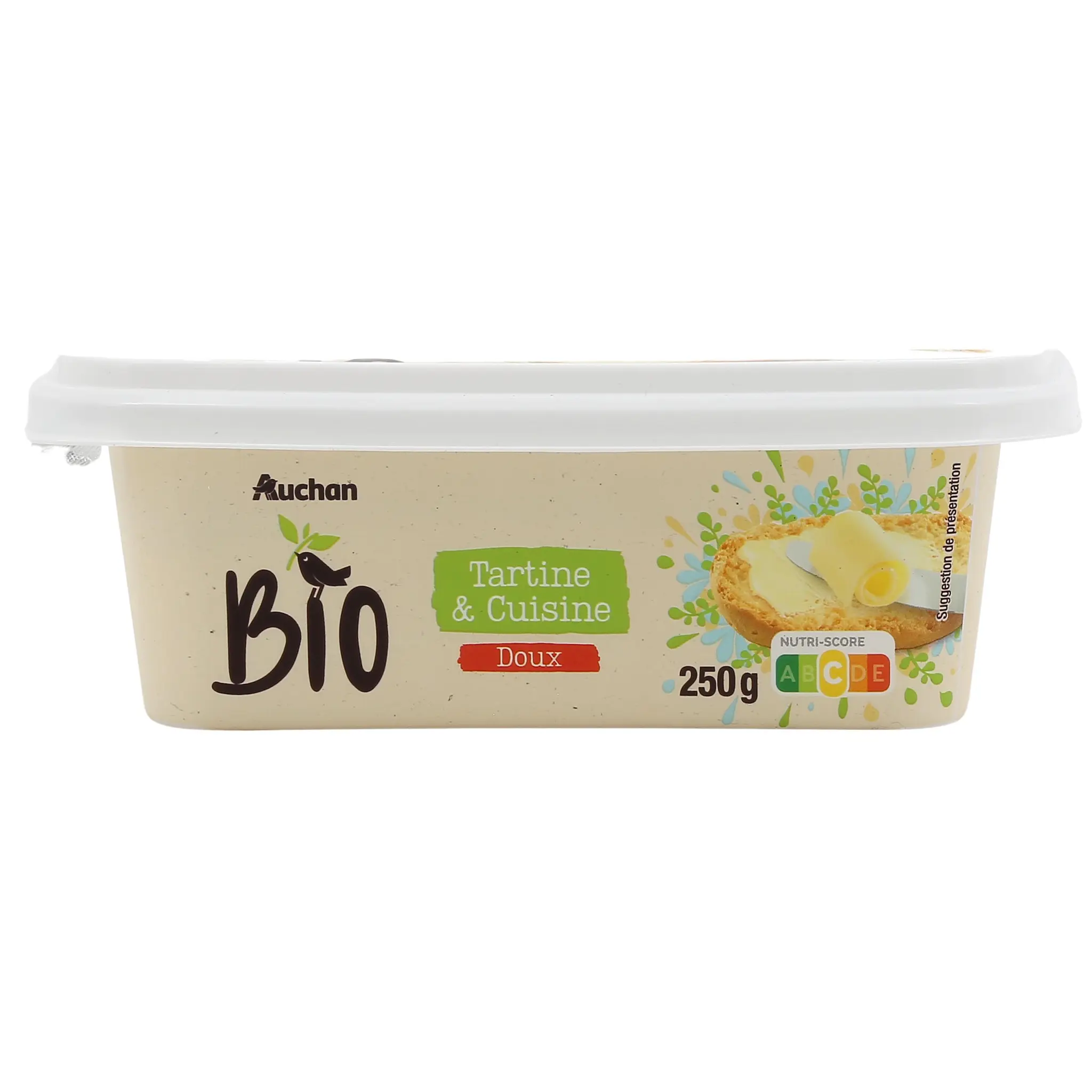 AUCHAN BIO Margarine doux pour tartine et cuisson