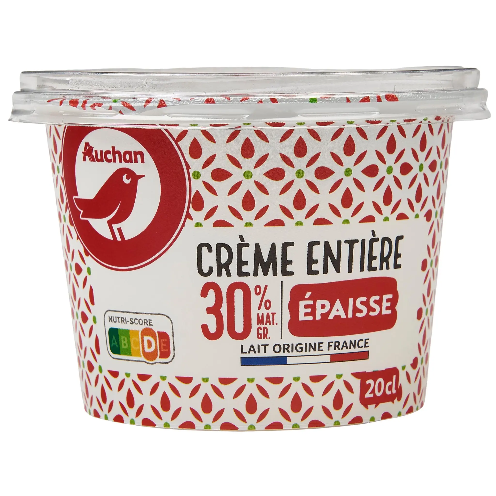 AUCHAN Crème fraîche épaisse entière 30%MG