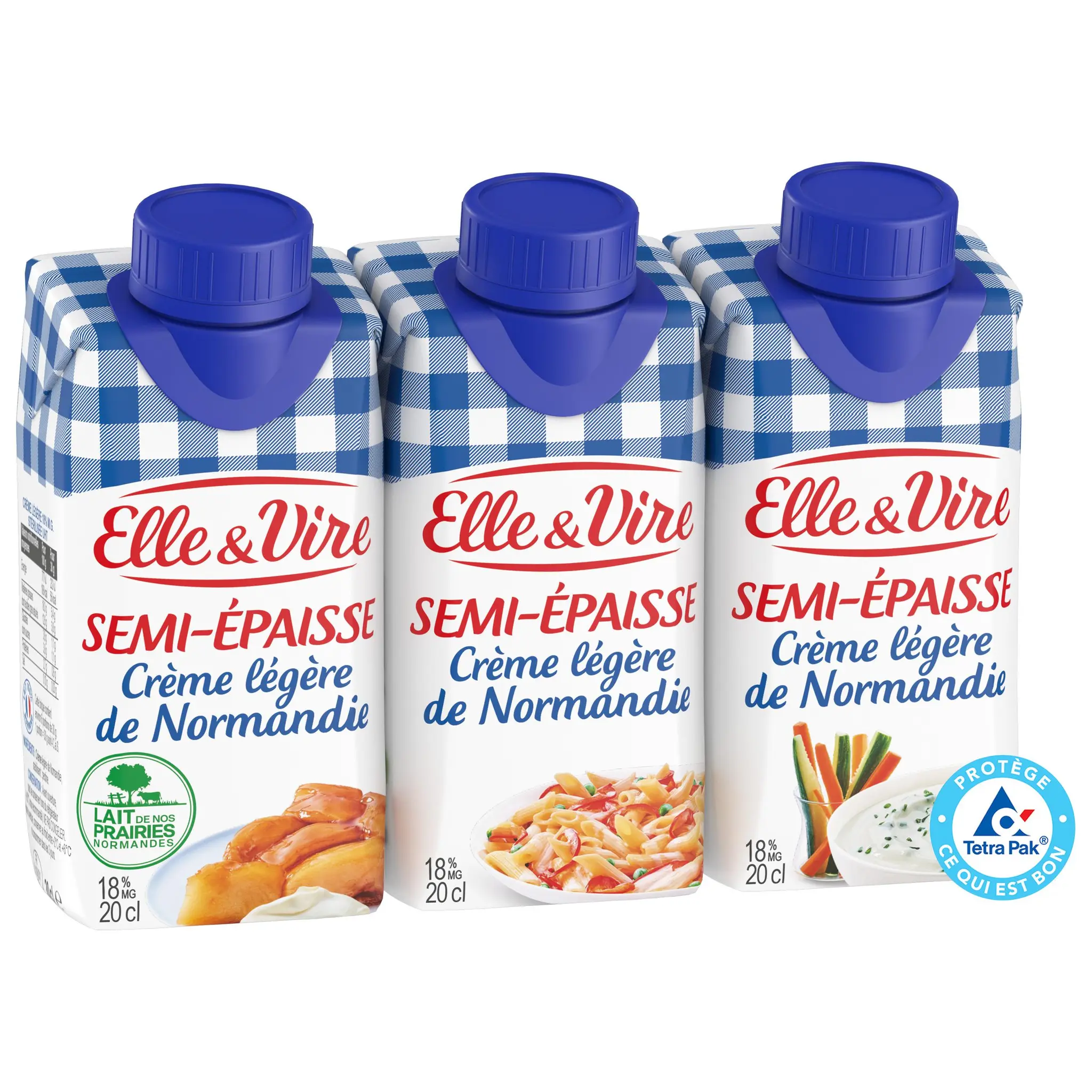 ELLE & VIRE Crème semi-épaisse légère 18%MG UHT