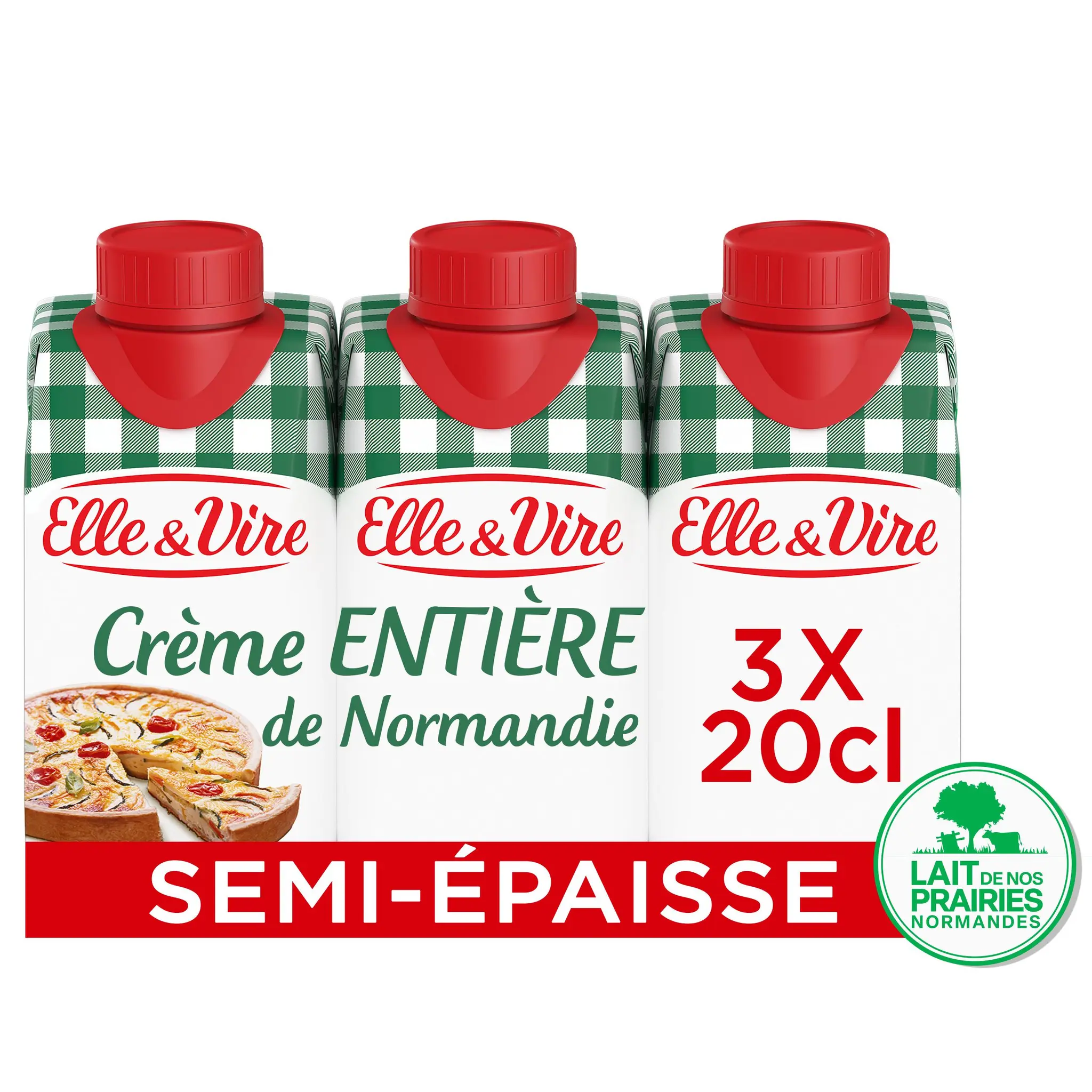 ELLE & VIRE Crème semi-épaisse entière 30% MG UHT